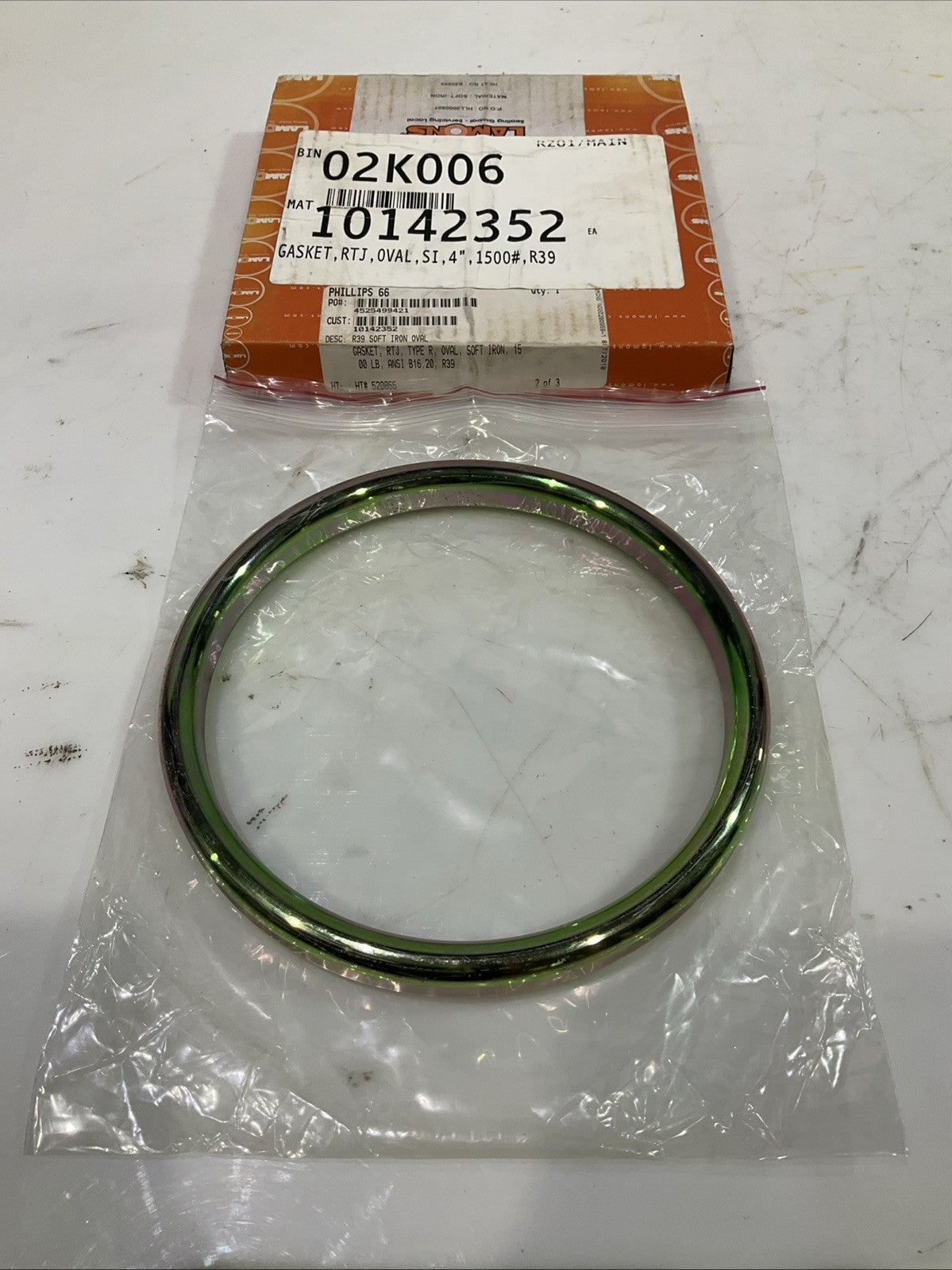 LAMONS  B20855 # R39  OVAL  GASKET  15LB  ANSI 4"  Y2M