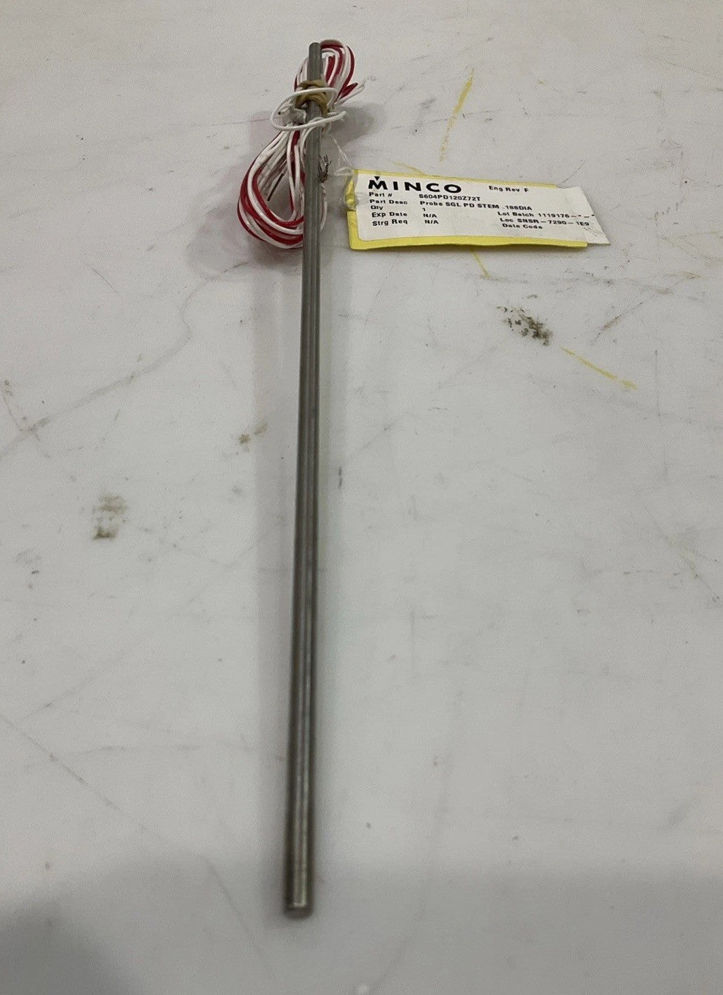 MINGO  S604PD120Z72T  PROBE SGL PD STEM STAINLESS STEEL FLUID SYTEM    J8K