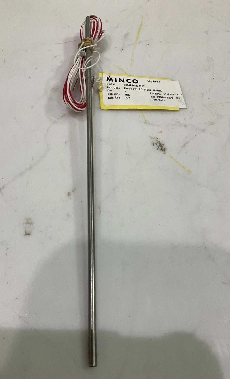 MINGO  S604PD120Z72T  PROBE SGL PD STEM STAINLESS STEEL FLUID SYTEM    J8K