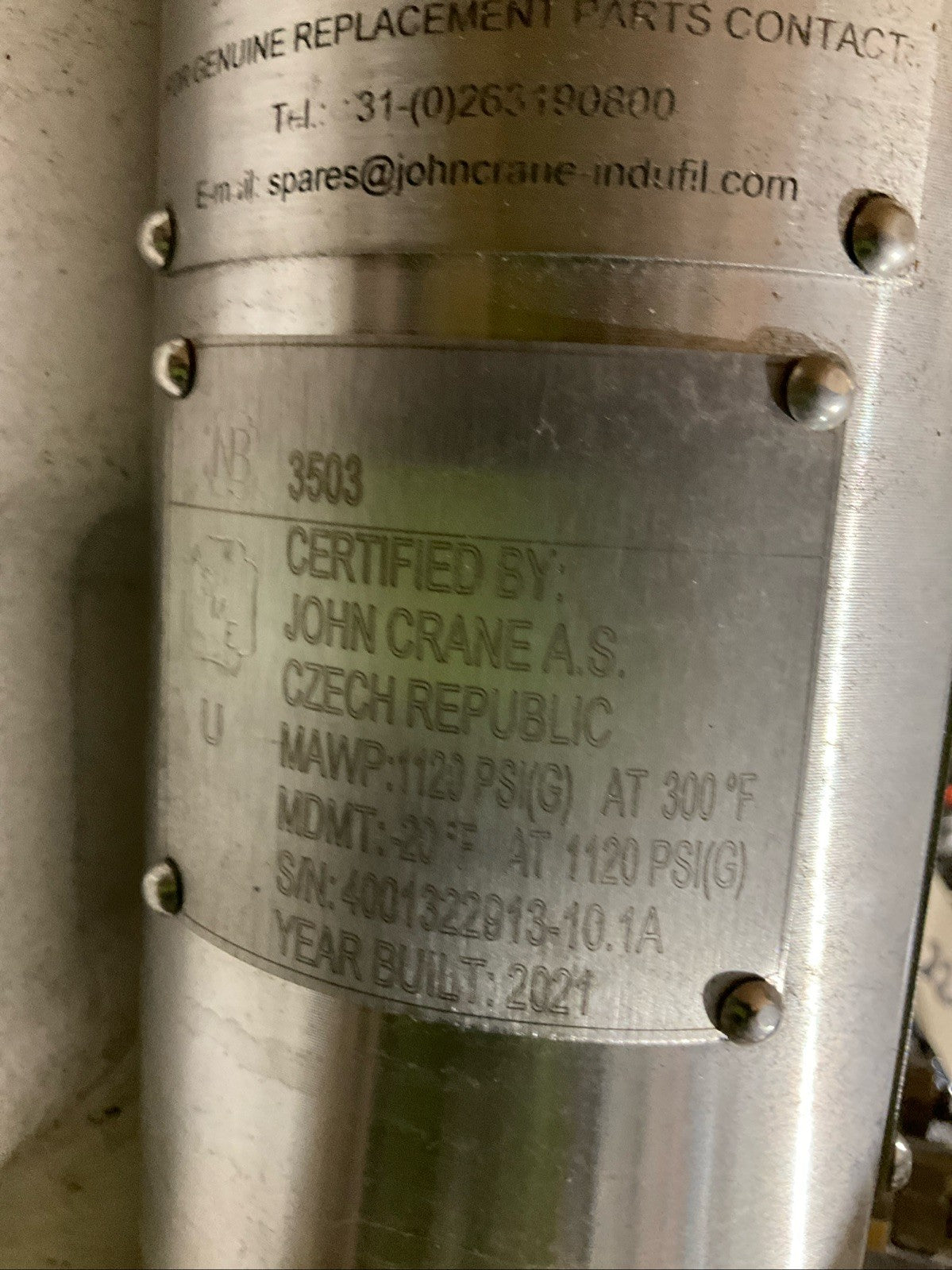 JONH  CRANE  IDGH 1-00085  SUR-S85D-SPG-AD 40LB  SEAL  GAS FILTRATION SYSTEM A9T