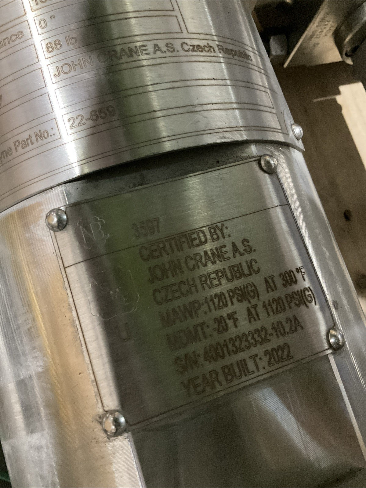 JOHN CRANE IDGH 1-00185 1 ASME-600LBS INDUFIL FCF SEAL GAS FILTRATION SYSTEM A9T