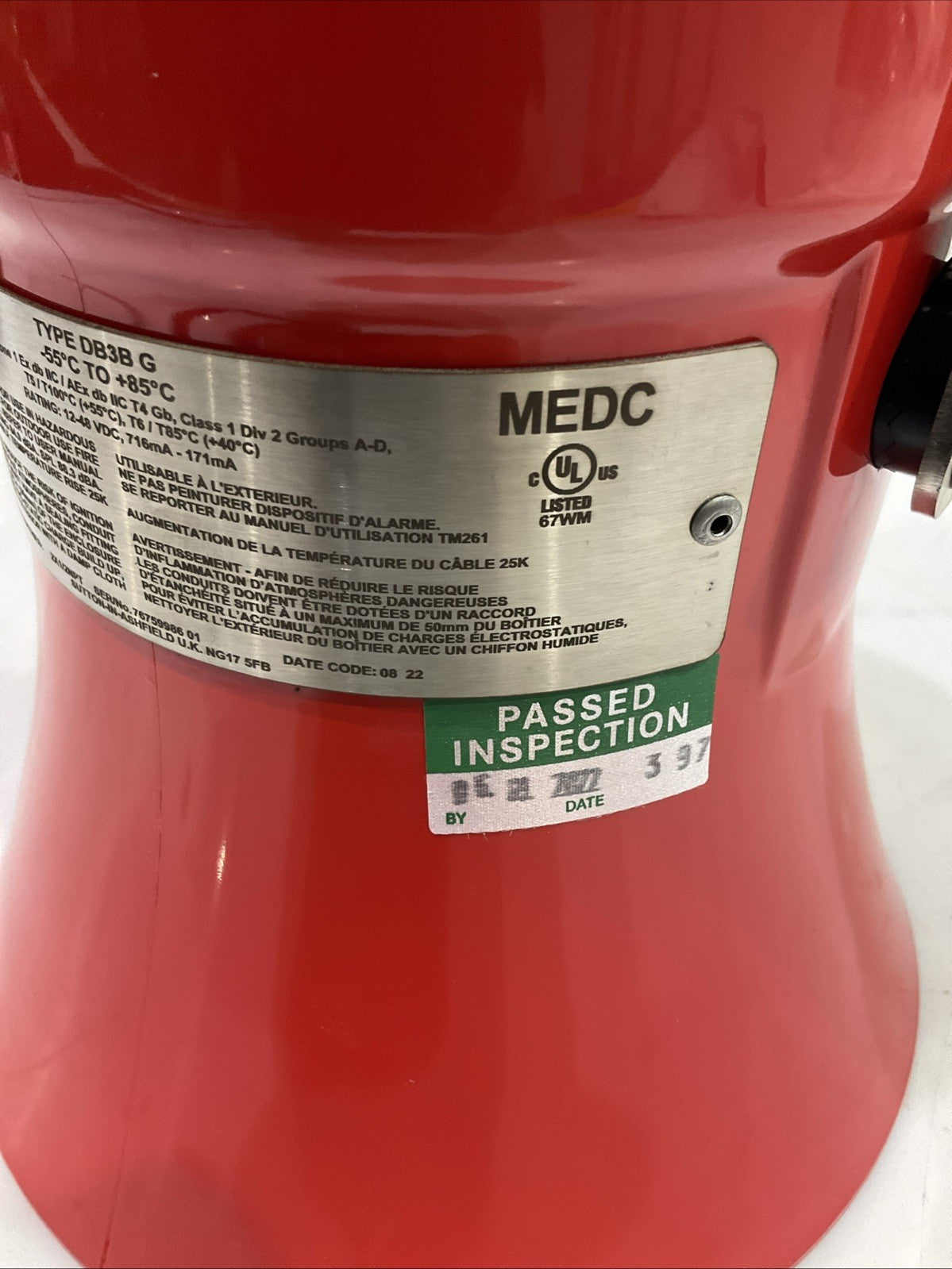 EATON-MEDC  DB3BG  EXPLOSION PROOF SOUNDER  RANGE J8K