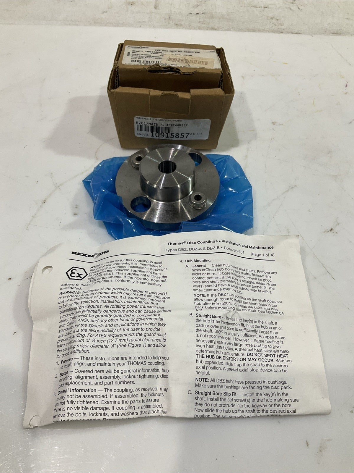 REXNORD  THOMAS 126.DBZ  10013635  HUB,CPLG 1.375 DBZ  128  Y2M