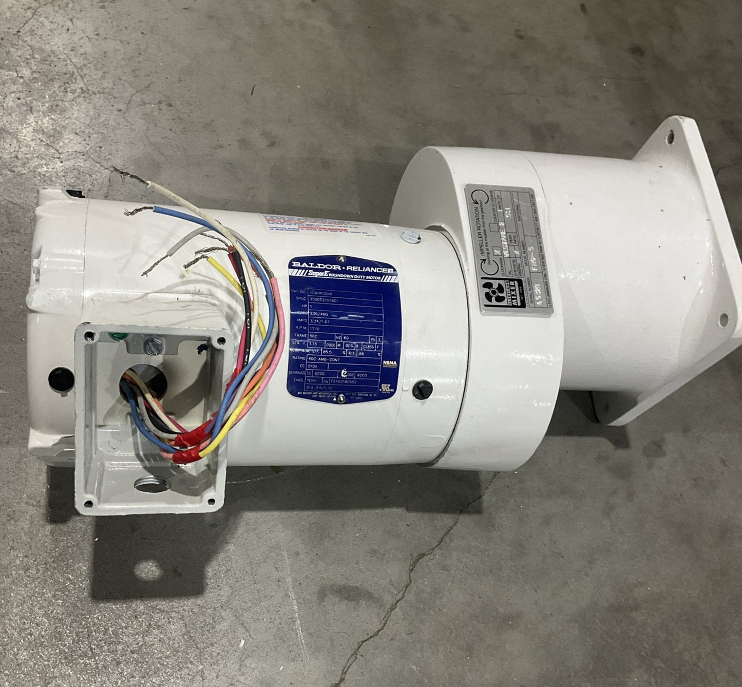 BALDOR-RELIANCE   VEWDM3546 AC 1HP MOTOR W/ CLEVELAND MIXER FRG-5  V2M