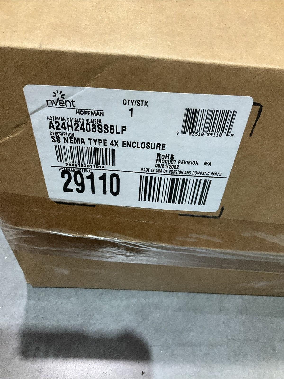NVENT-HOFFMAN  A24H2408SS6LP  SS NEMA  TYPE 4X STAINLESS STILL ENCLOSURE  Q9W