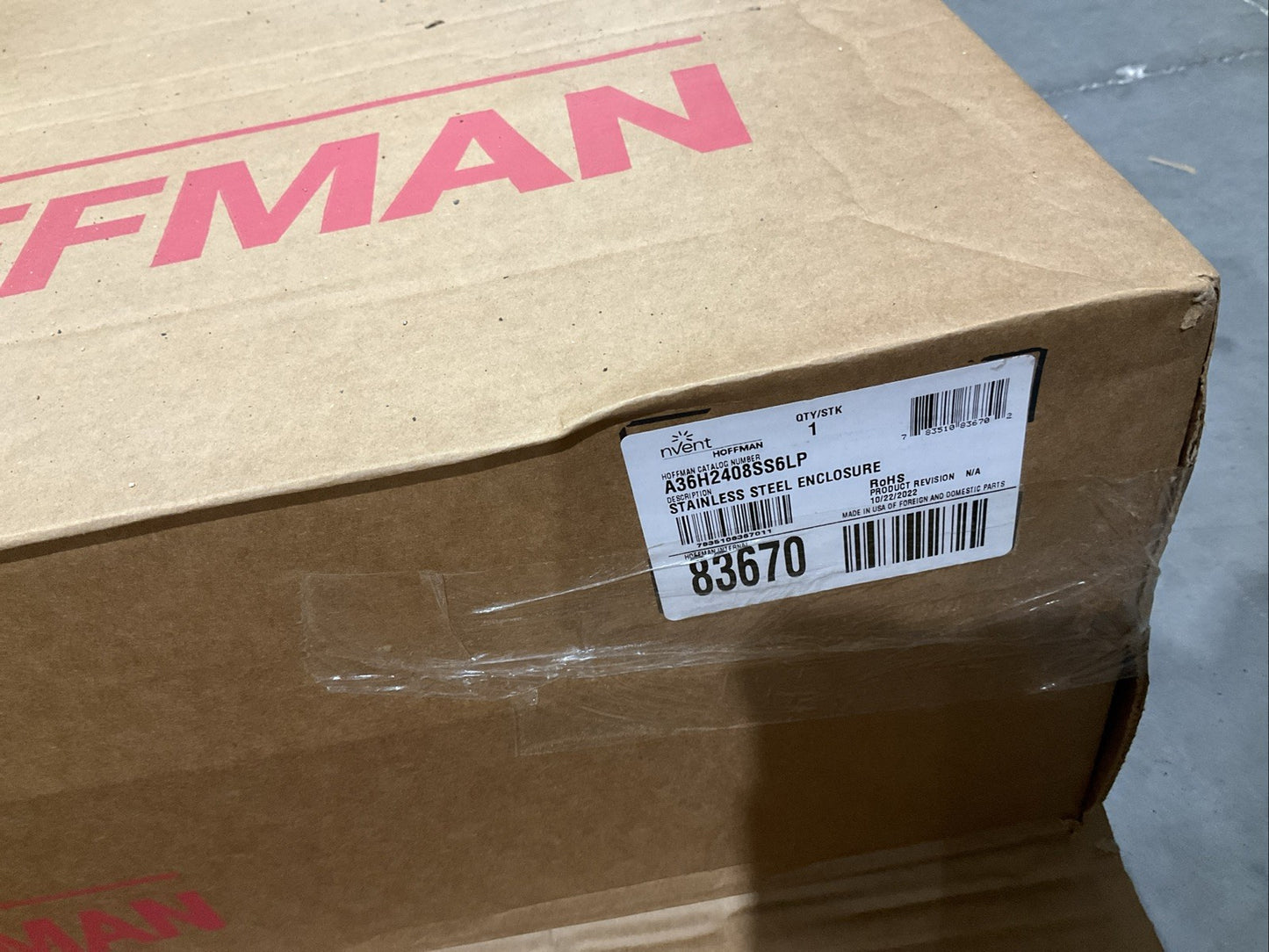 NVENT-HOFFMAN  A36H2408SS6LP  STAINLESS STEEL ENCLOSURE 83670   Q9W