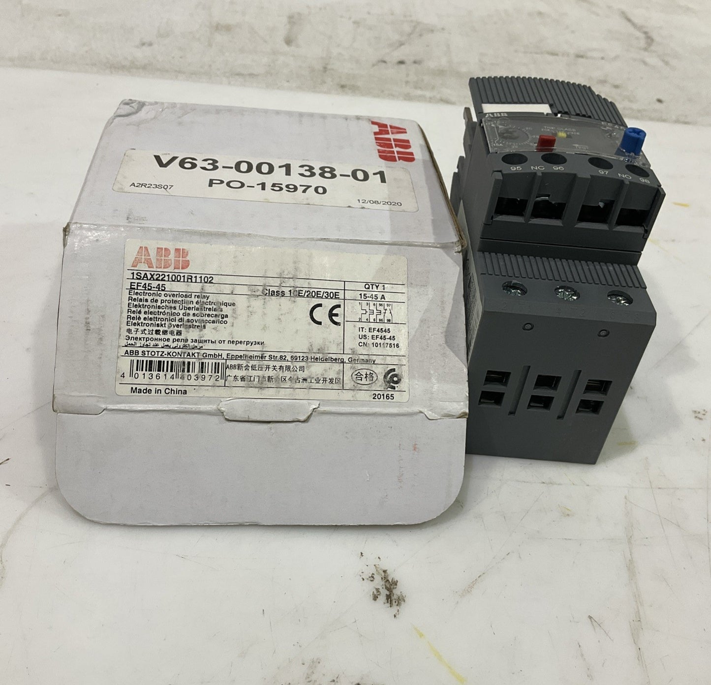 ABB  EF45-45  1SAX221001R1102  ELECTRONIC  RELAY  OVERLOAD  Q9W