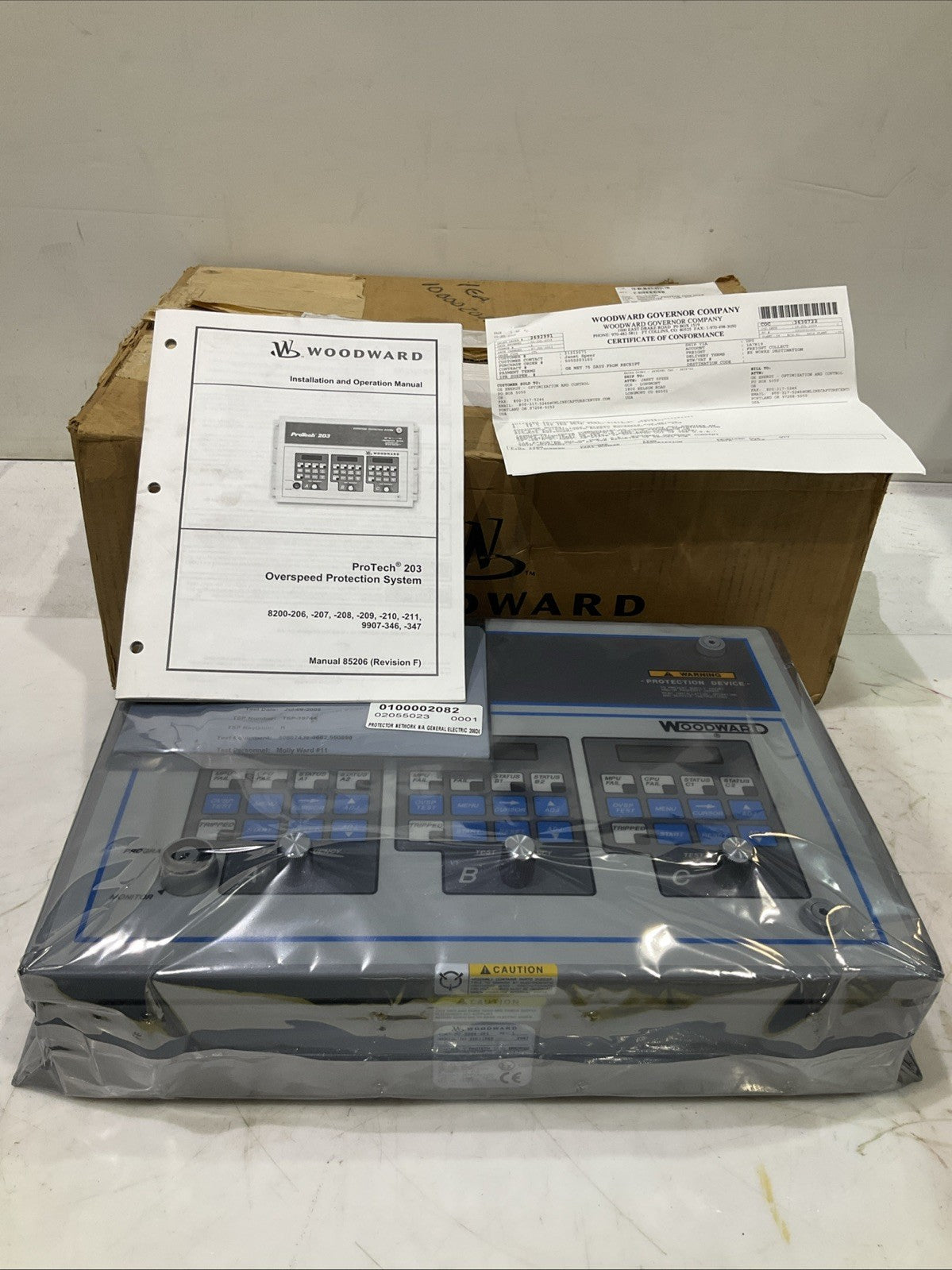 WOODWARD   8200-209  PROTECH 203  OVERSPEED PROTECTION  DEVICE  SYSTEM  R5T