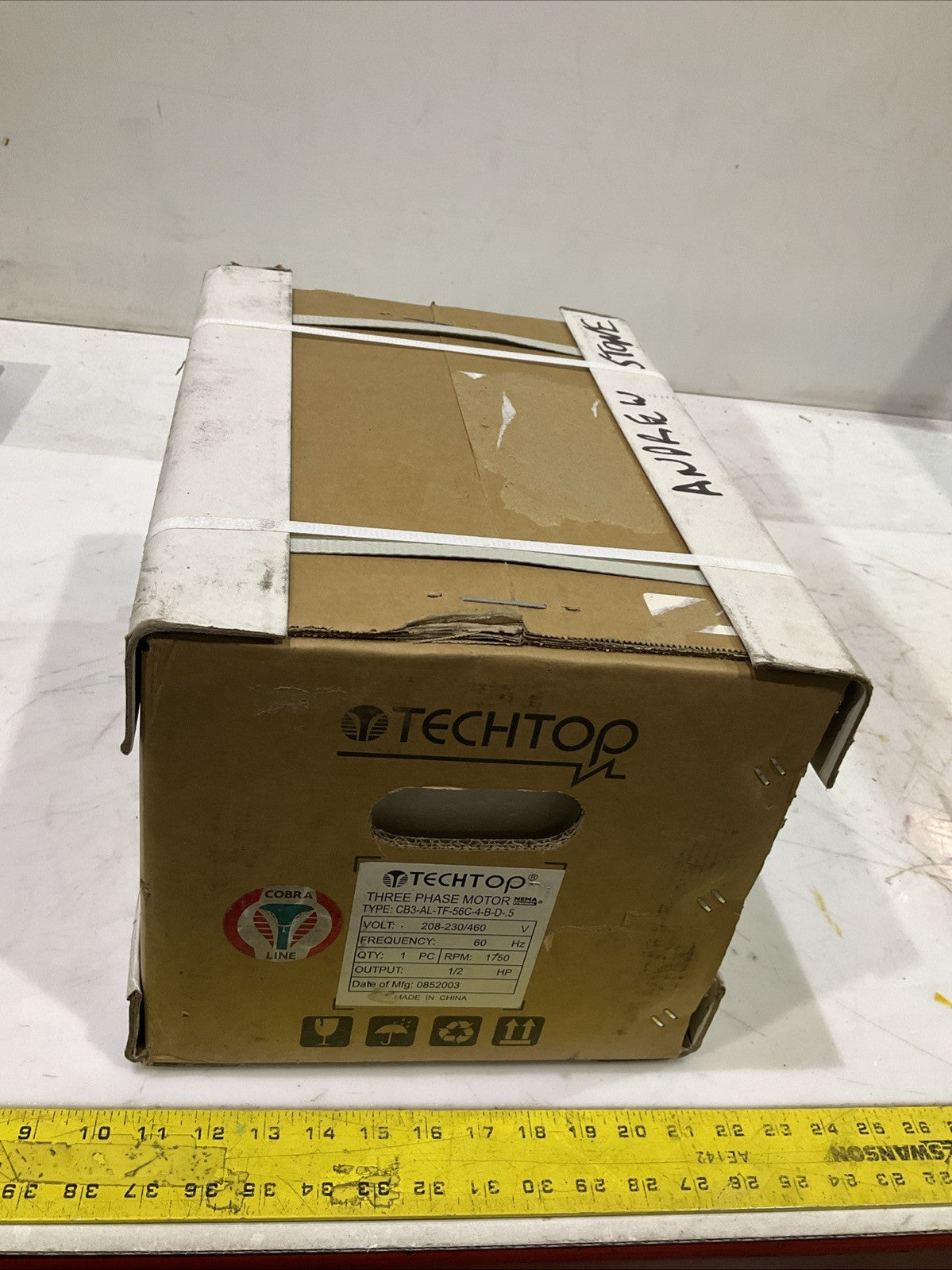 TECHTOP  CB3-AL-TF-56C-4-B-D-.5 THREE PHASE  MOTOR  60HZ RPM 1750 1/2HP R5T