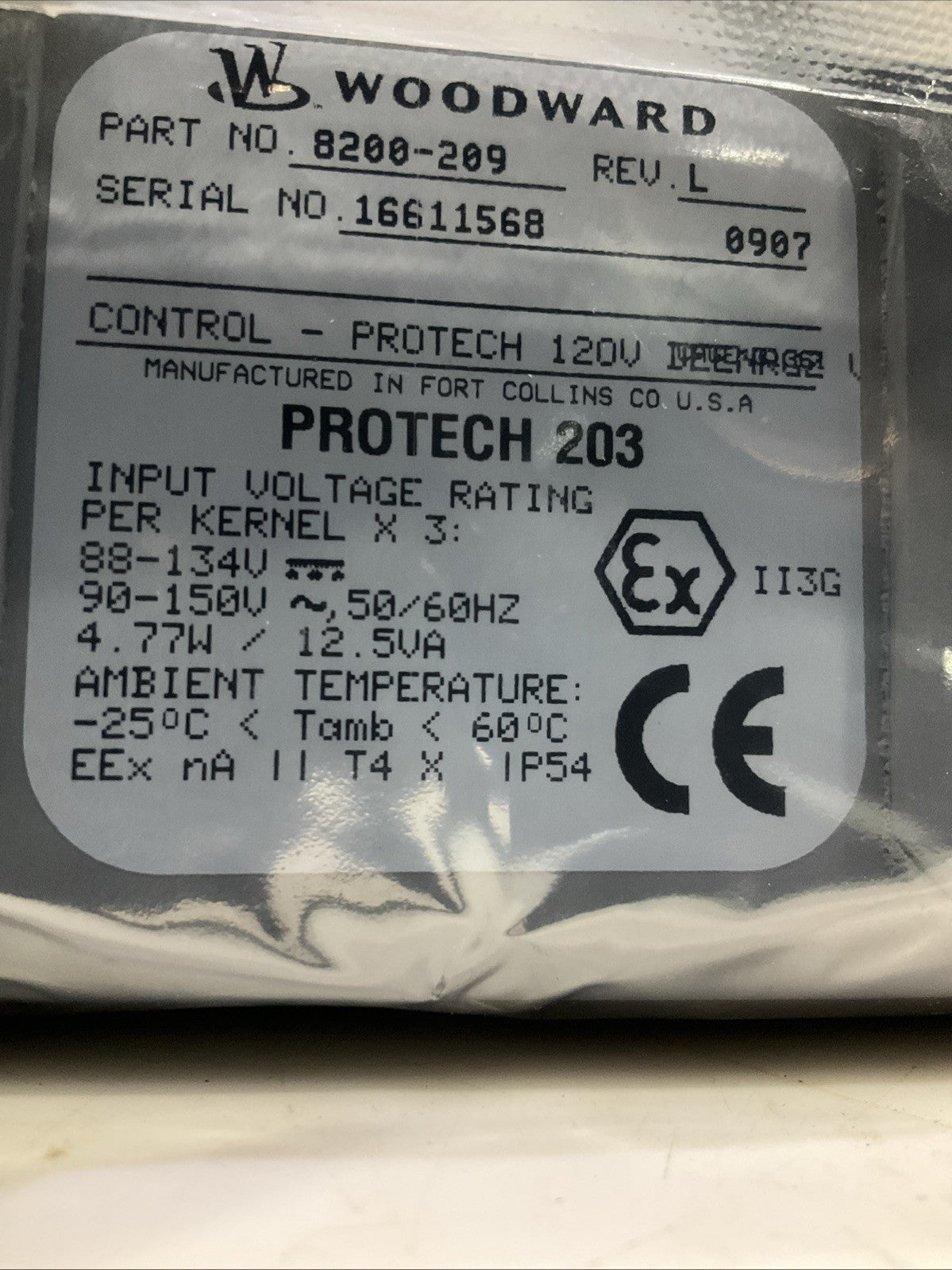 WOODWARD   8200-209  PROTECH 203  OVERSPEED PROTECTION  DEVICE  SYSTEM  R5T