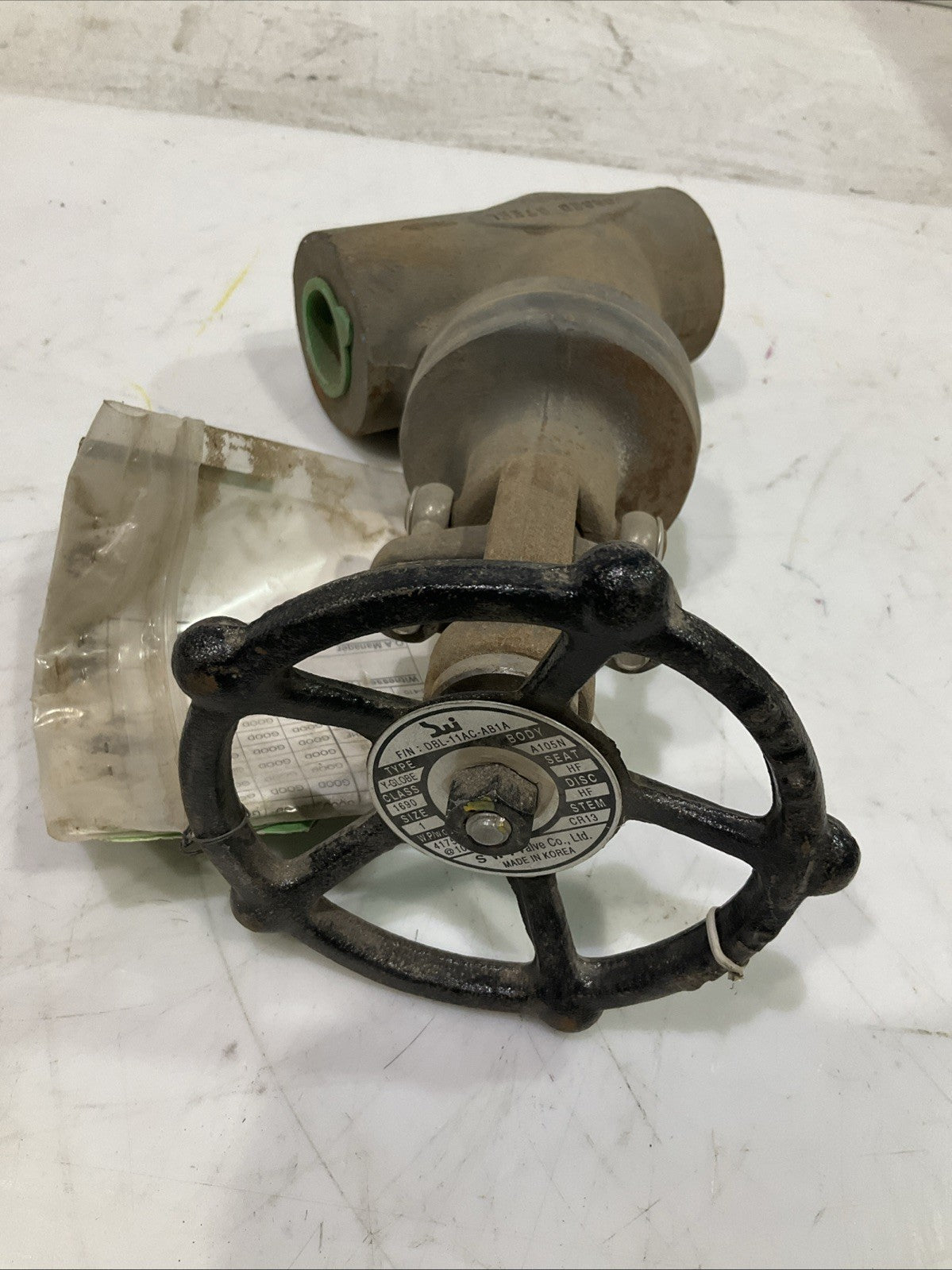 SWI  A105N  BDL-11AC-AB1A SIZE 1”  STEEL  WEDGE GATES  VALVE  Y-GLOBE   V2M