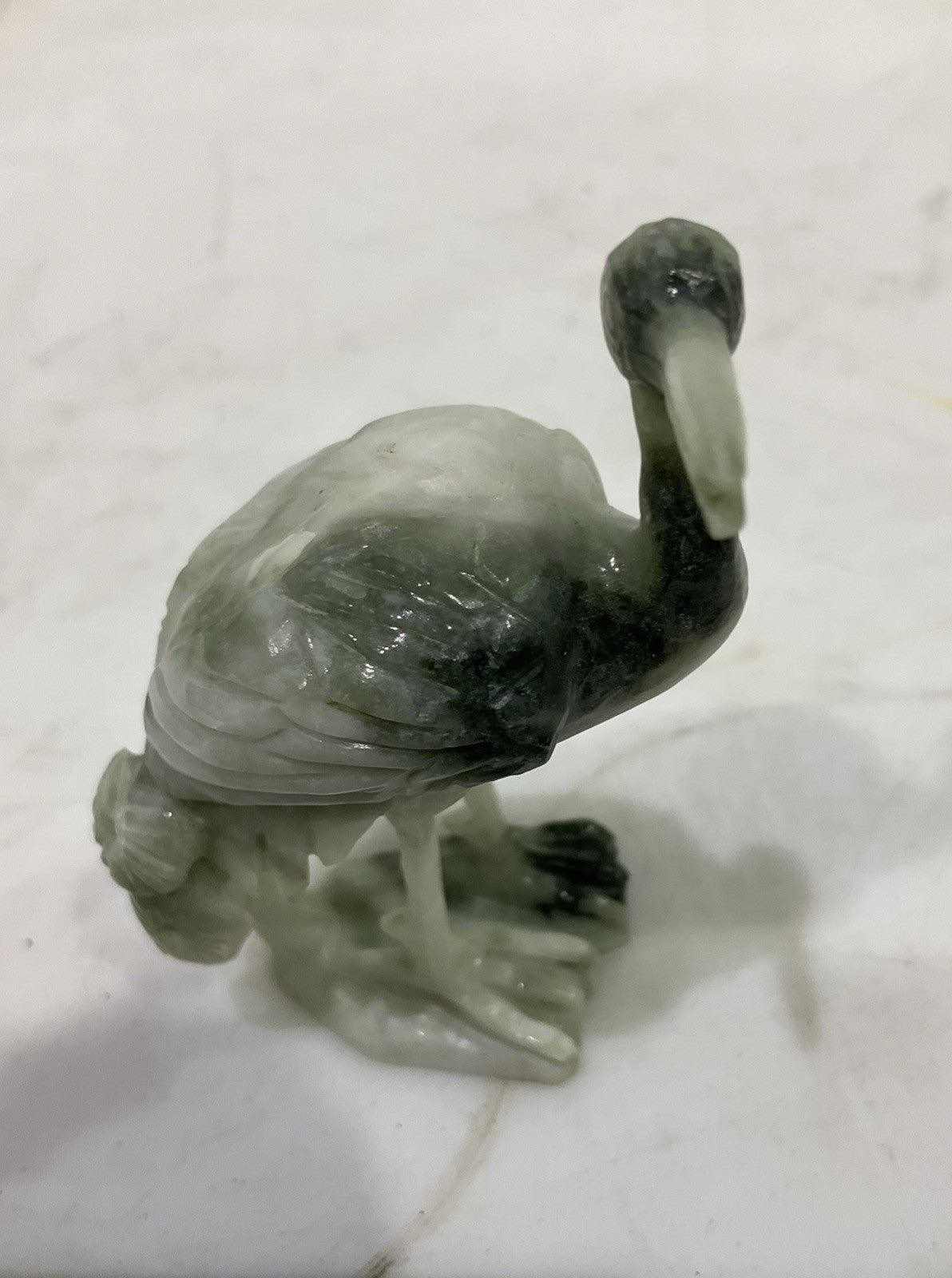 UNBRANDED 1009801 HAND-CARVED STONE BIRDS FIGURED CRANES CARVED WOODEN STAND Q9W