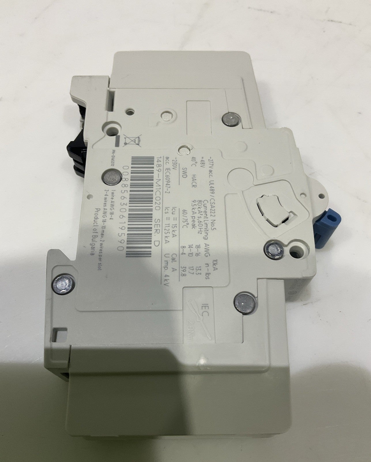A-B  ALLEN BRADLEY   1489-M1C020   2AMP 1POLE  MINIATURE  CIRCUIT BREAKER  H5P