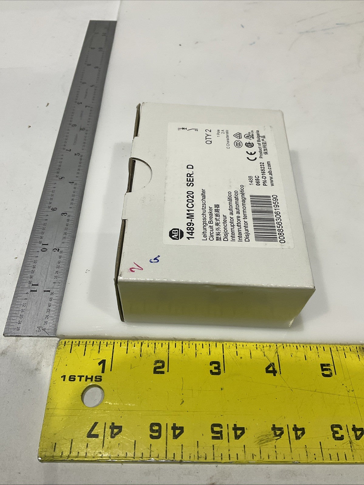 A-B  ALLEN BRADLEY   1489-M1C020   2AMP 1POLE  MINIATURE  CIRCUIT BREAKER  H5P