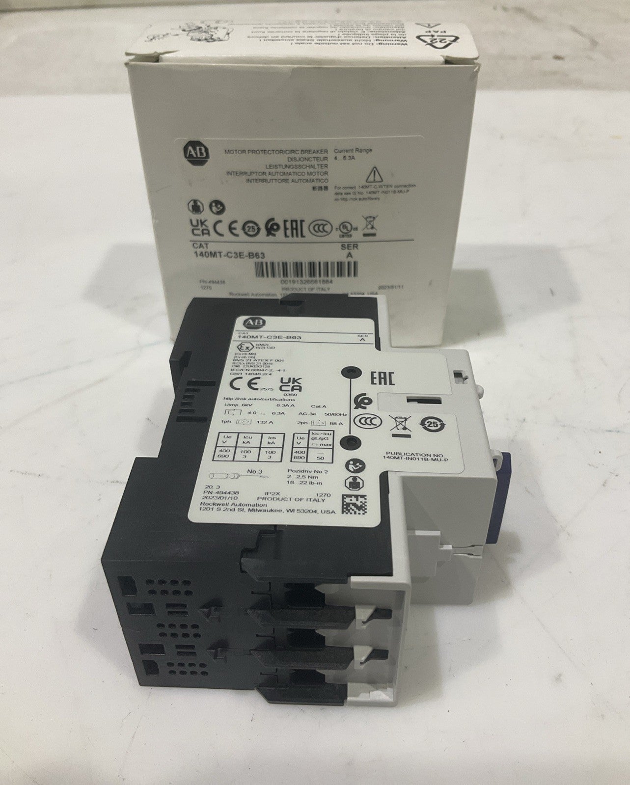 AB- ALLEN  BRADLEY   14OMT-C3E-B63  3POLE C-FRAME  CIRCUIT BREAKER   H5P