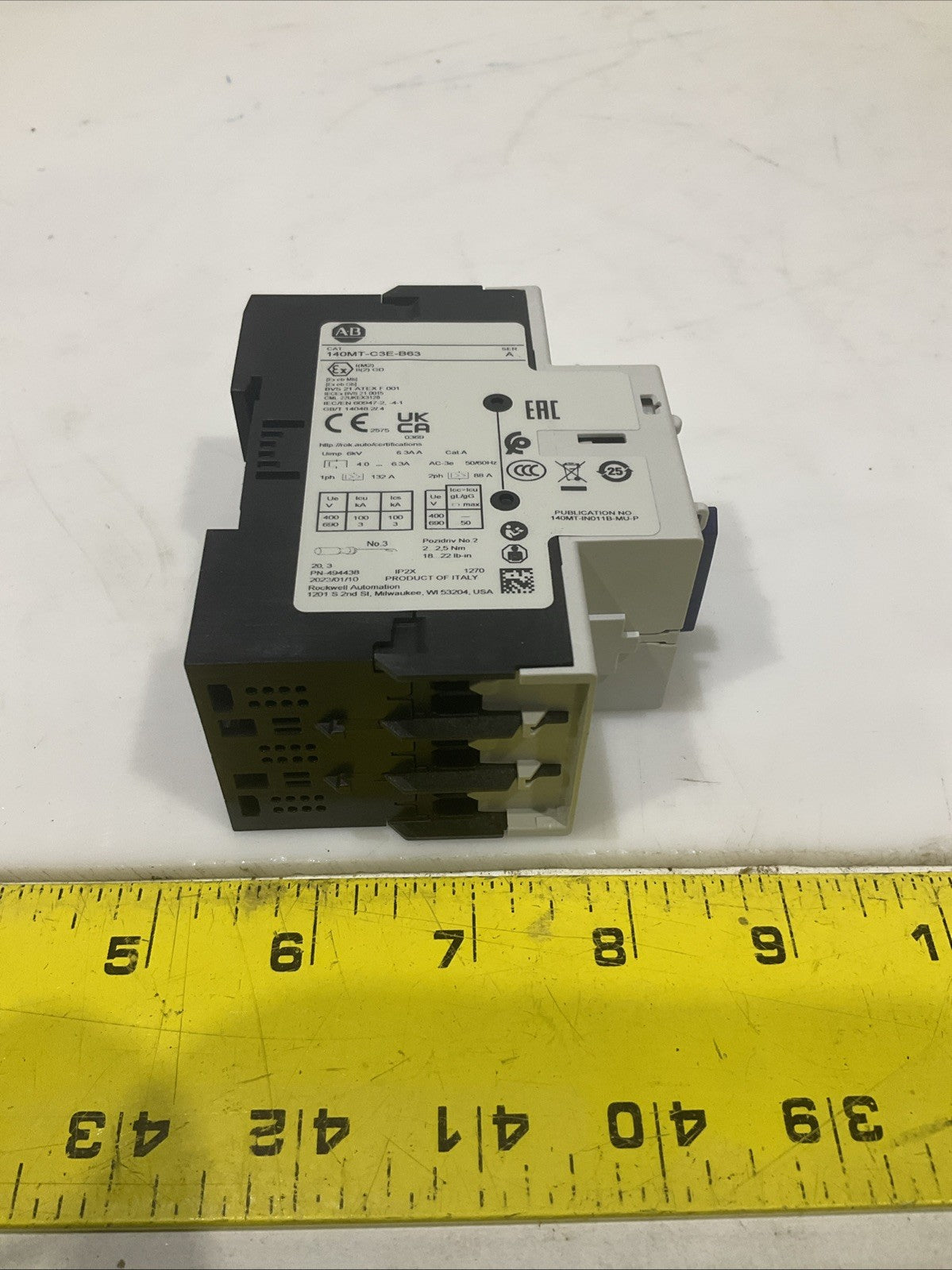 AB- ALLEN  BRADLEY   14OMT-C3E-B63  3POLE C-FRAME  CIRCUIT BREAKER   H5P