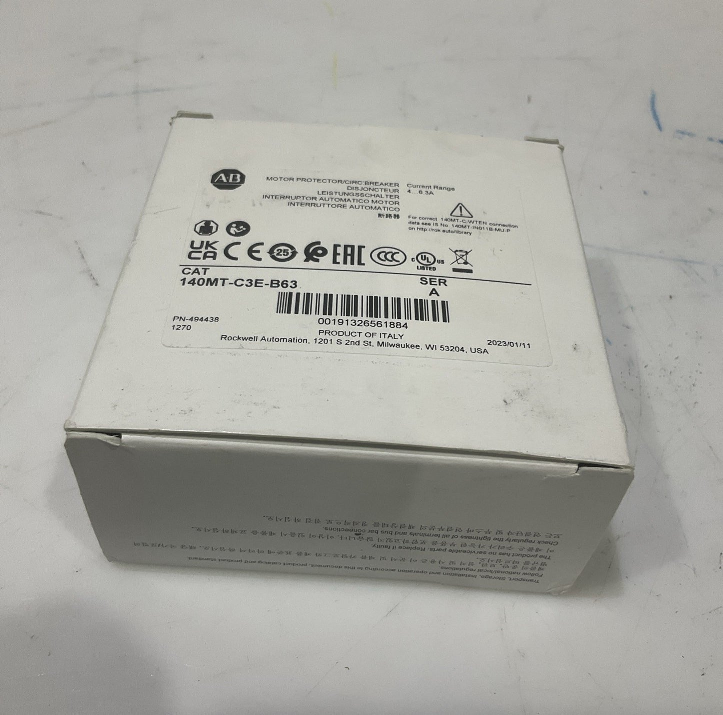 AB- ALLEN  BRADLEY   14OMT-C3E-B63  3POLE C-FRAME  CIRCUIT BREAKER   H5P
