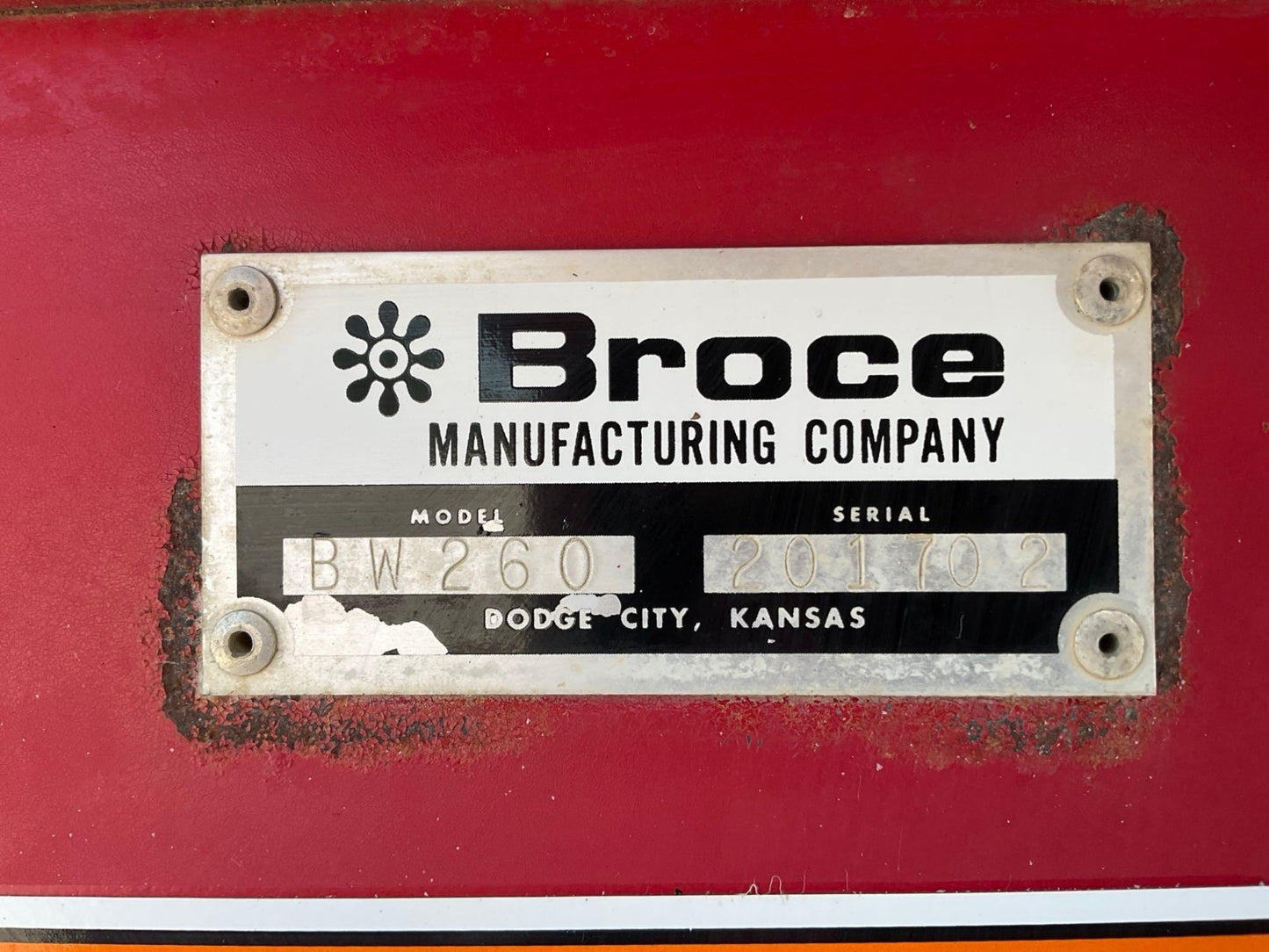 2019 BROCE RIDE ON SWEEPER MODEL BW-260, KUBOTA DIESEL