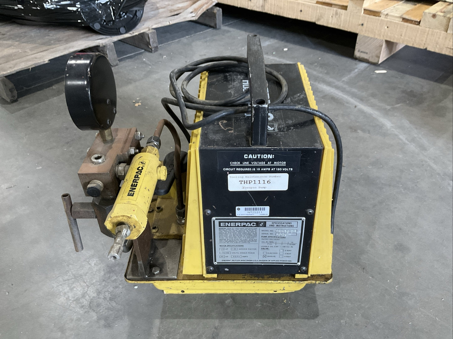 ENERPAC PEM1321 MANUAL HYDRAULIC PUMP 2-WAY 10000PSI 1PH 1/3HP 115/230V 60HZ