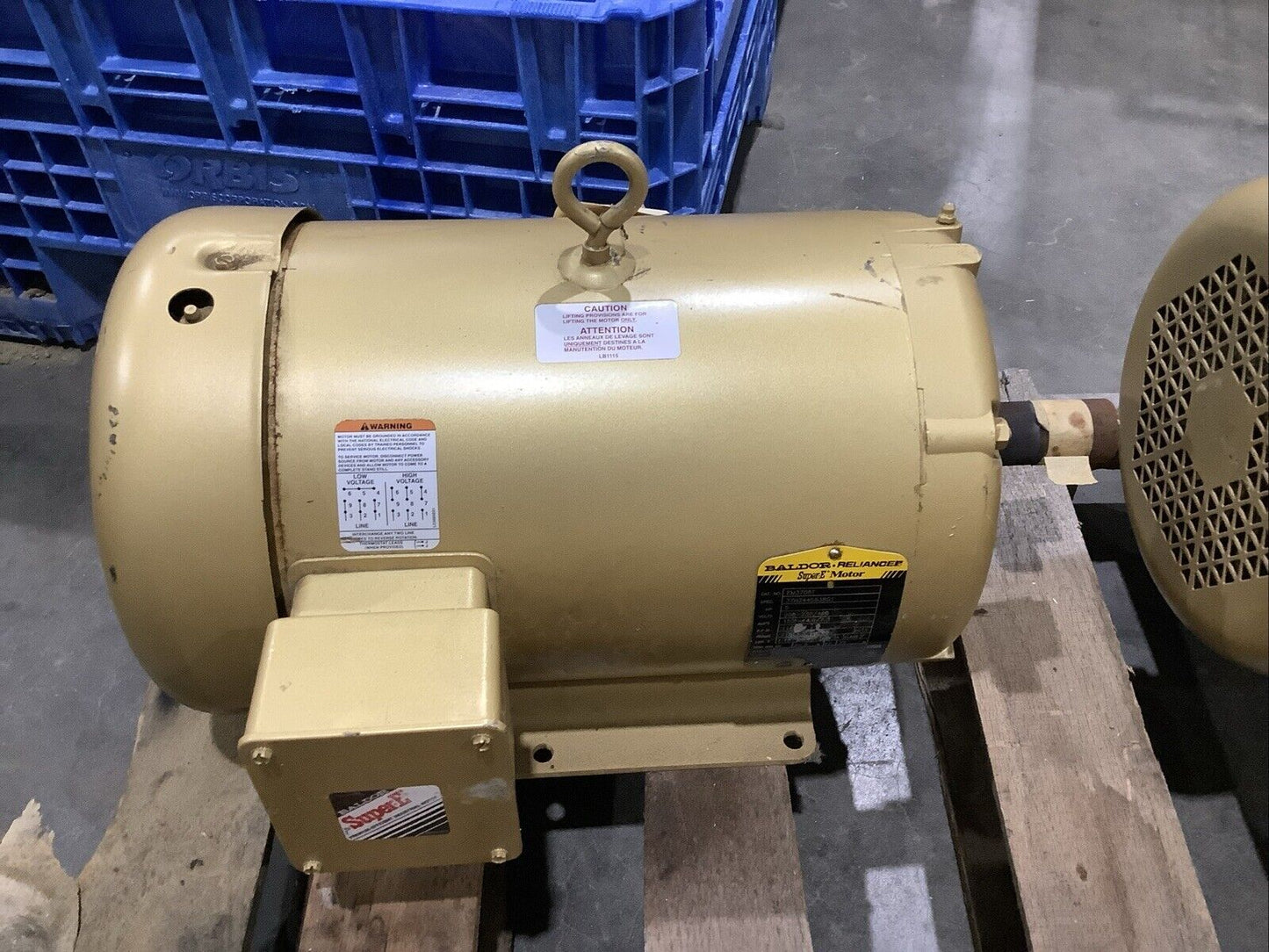 BALDOR EM3708T SUPER-E MOTOR 3PH 5HP 208-230/460V 60HZ 1160RPM 215T TEFC C2H