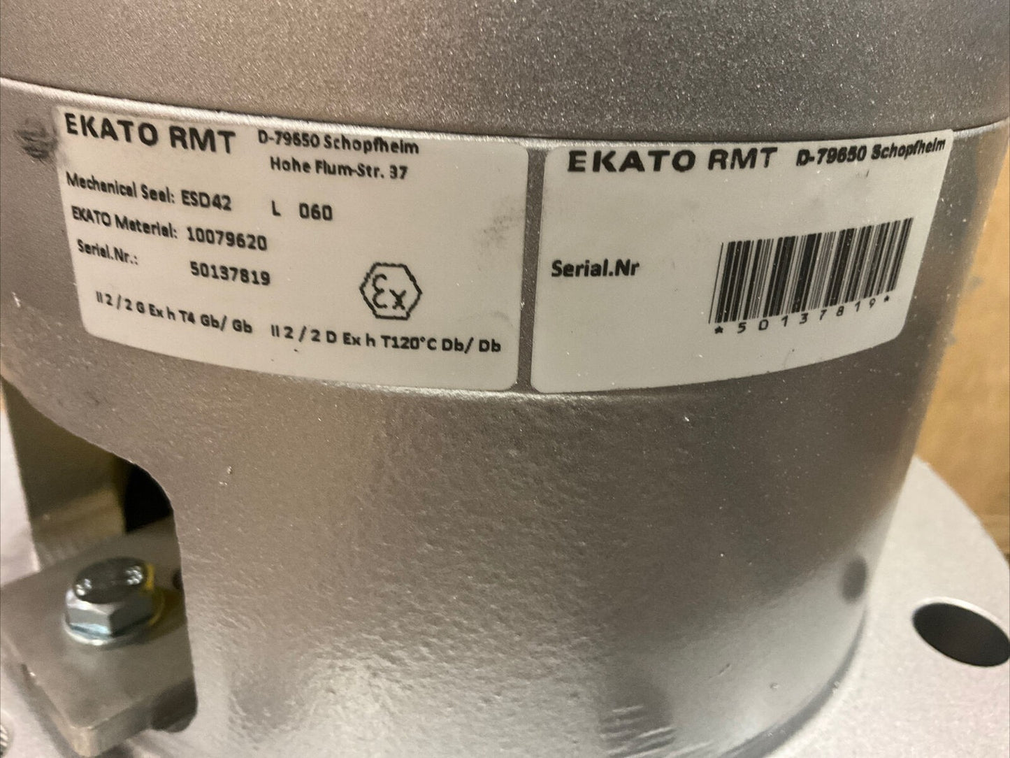 EKATO CORP 10079620 RMT ESD42 L 060 D-79550 OEM MECHANICAL SEAL 373