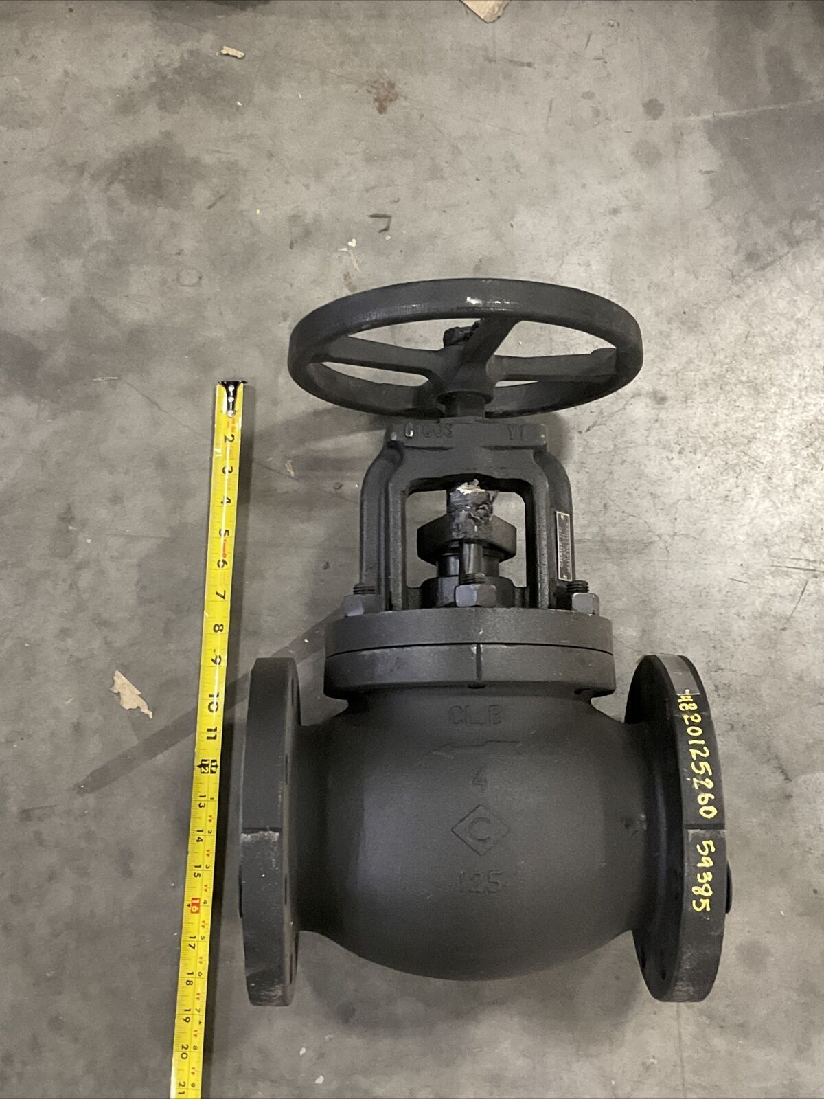 VALVE GLOBE 4" CI BODY 200 PSI NON-ASB ASME/ANSI B16.34, CRANE CO. 351