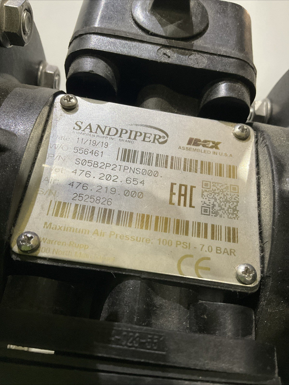 SANDPIPER   S05B2P2TPNS000  WARREN  RUPP   TRANSFER  PUMP   H3C