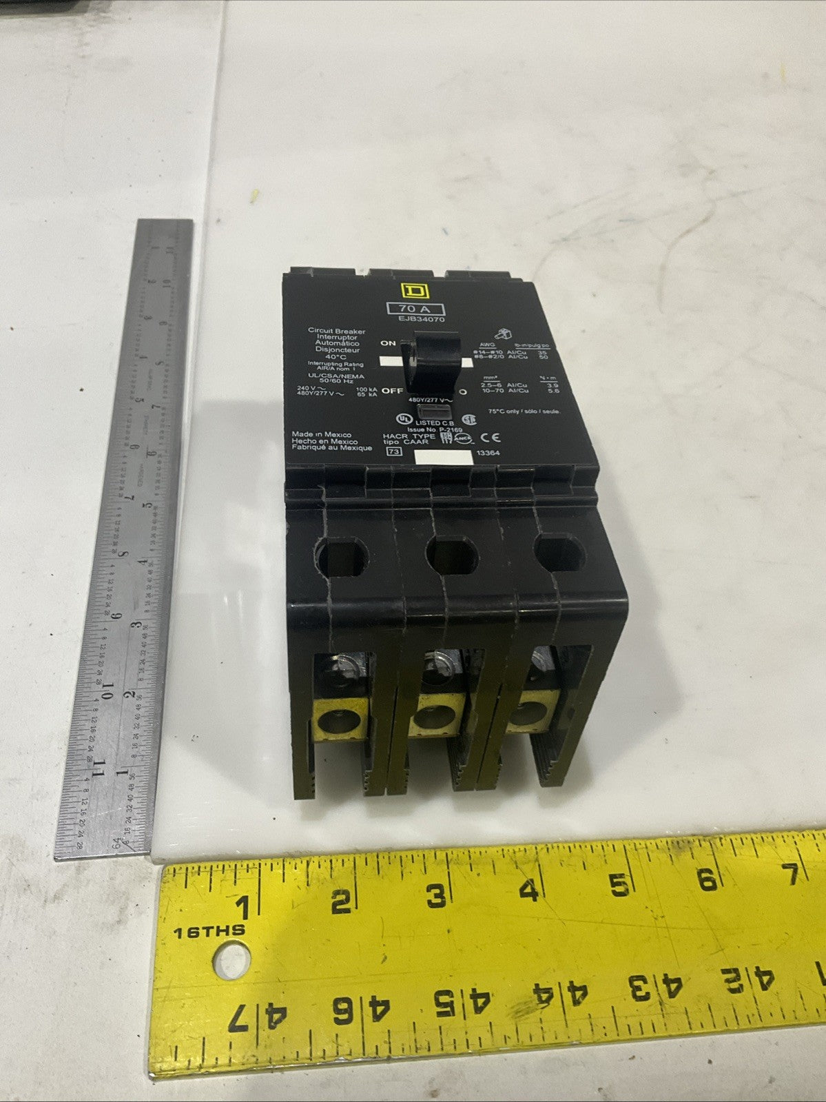 SQUARED-D  EJB34070   70A 3POLE  CIRCUIT BREAKER   480Y/277V 50/60HZ   H5P