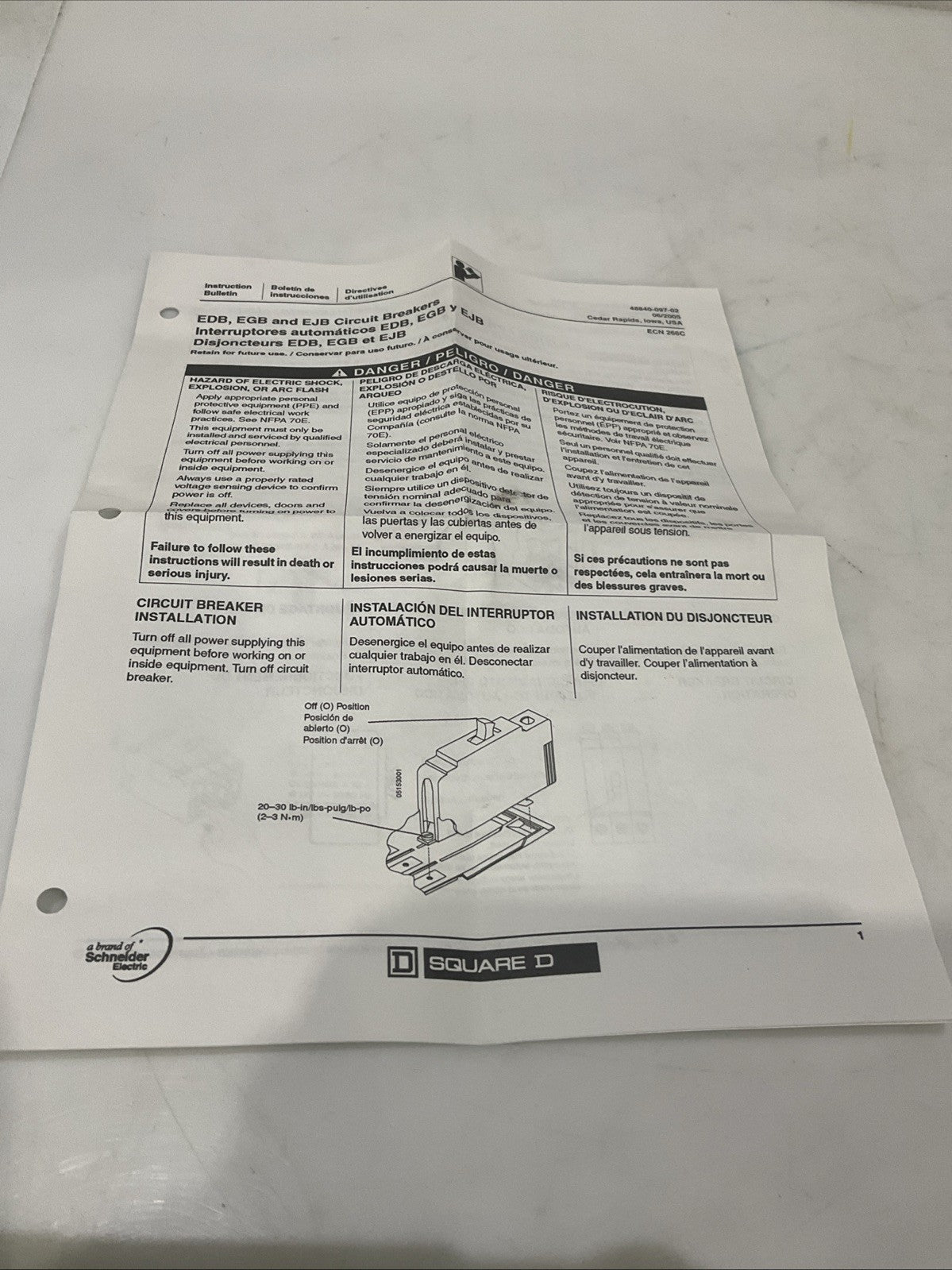 SQUARED-D  EJB34070   70A 3POLE  CIRCUIT BREAKER   480Y/277V 50/60HZ   H5P