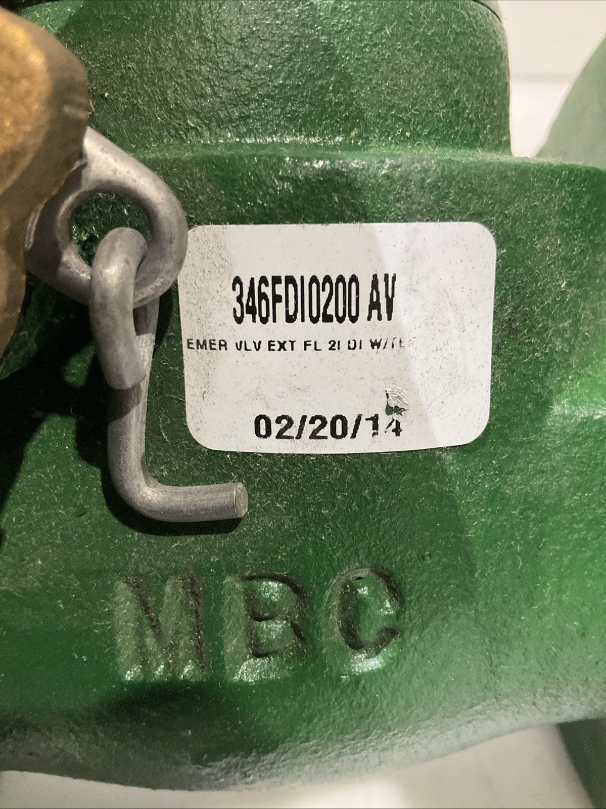 DUBUQUE   346FDI0200AV   EXTERNAL  EMERGENCY  PUMP FLOW SHUT OFF  VALVE  H3C