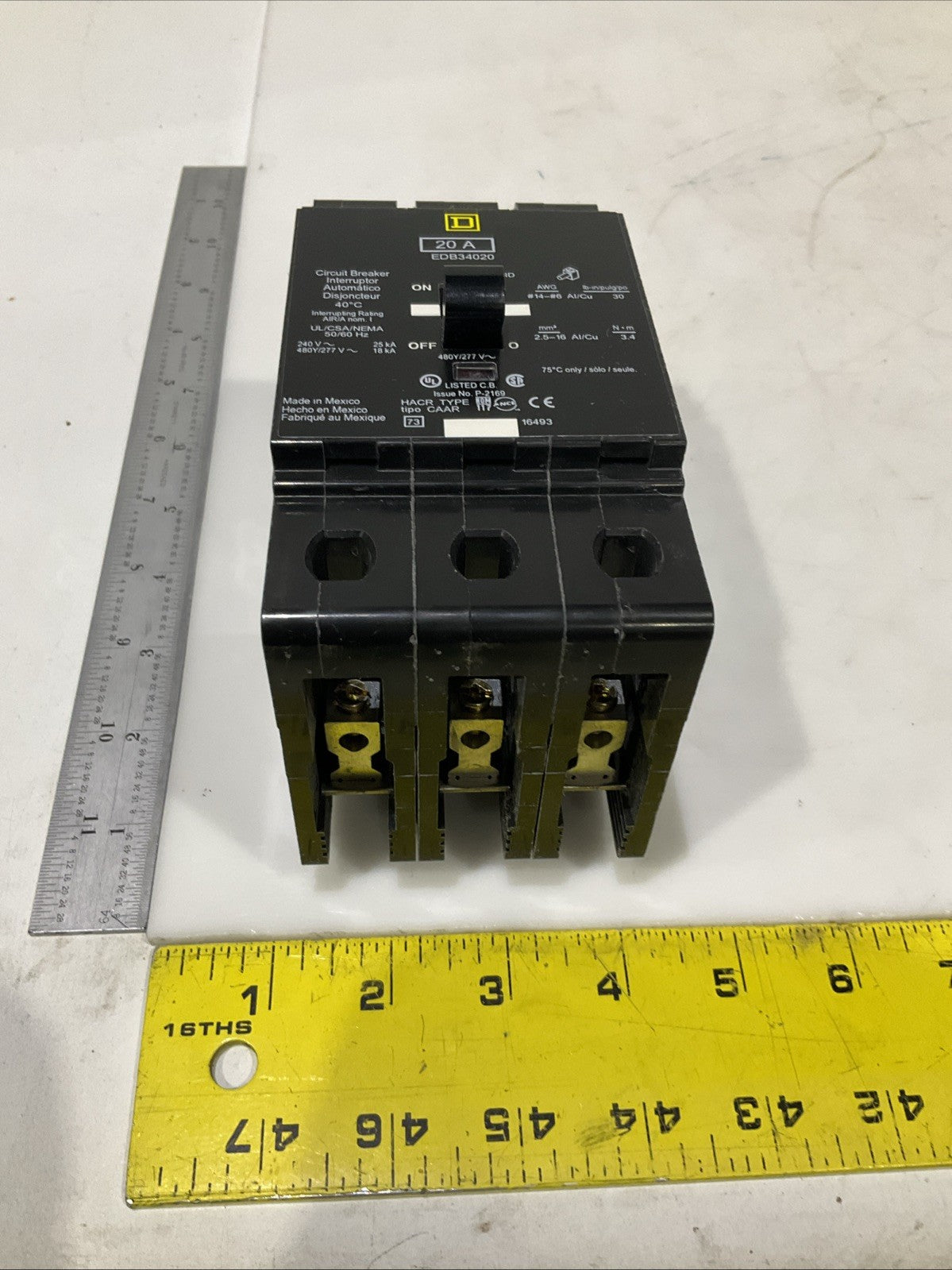 SQUARED D    EDB34020   20A  CIRCUIT BREAKER    480Y / 277V  50/60HZ   H5P