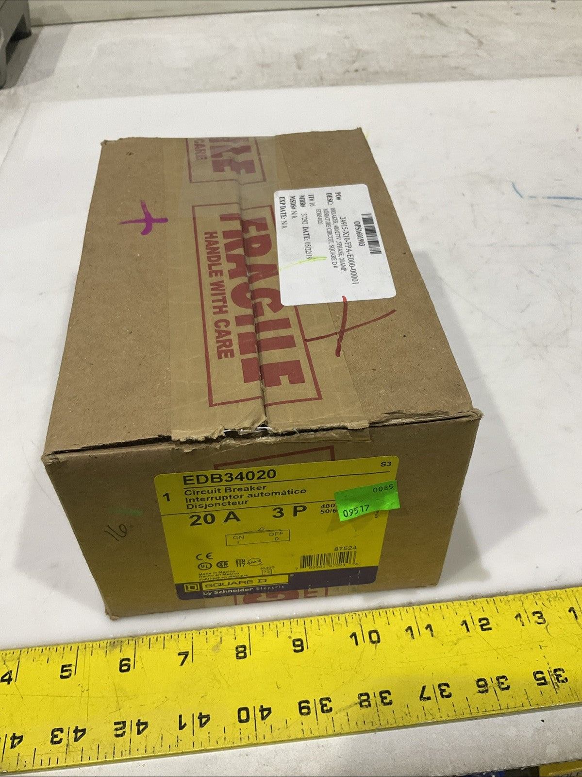 SQUARED D    EDB34020   20A  CIRCUIT BREAKER    480Y / 277V  50/60HZ   H5P