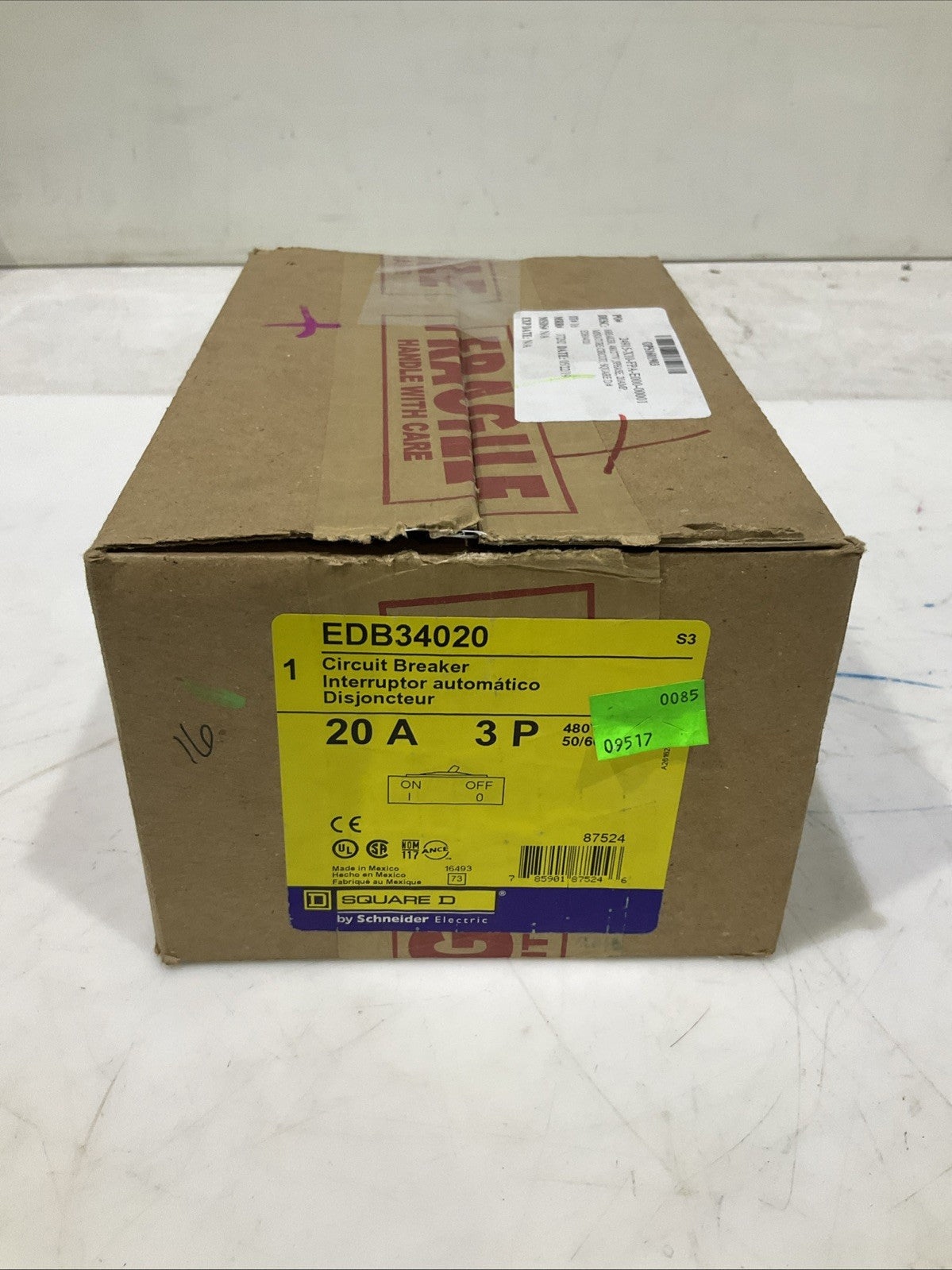 SQUARED D    EDB34020   20A  CIRCUIT BREAKER    480Y / 277V  50/60HZ   H5P