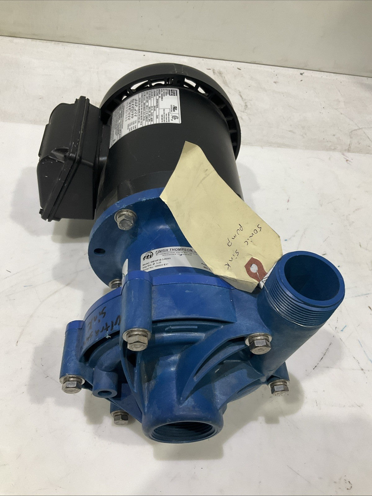 FINISH THOMPSON   DB10P-E-3-M205   SERIES  SEALLESS PUMP  .75HP H3C