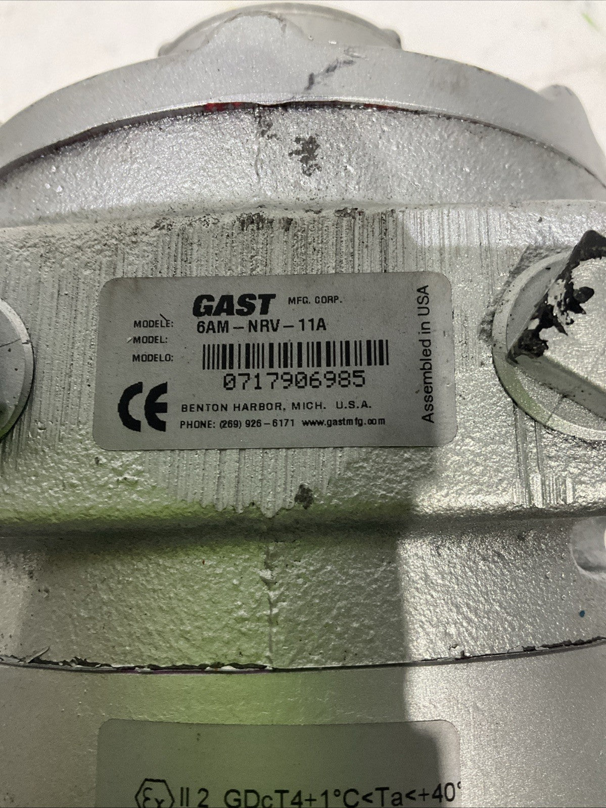 GAST  6AM-NRV-11A   AIR  MOTOR  3000RPM  R-AD665  H3C