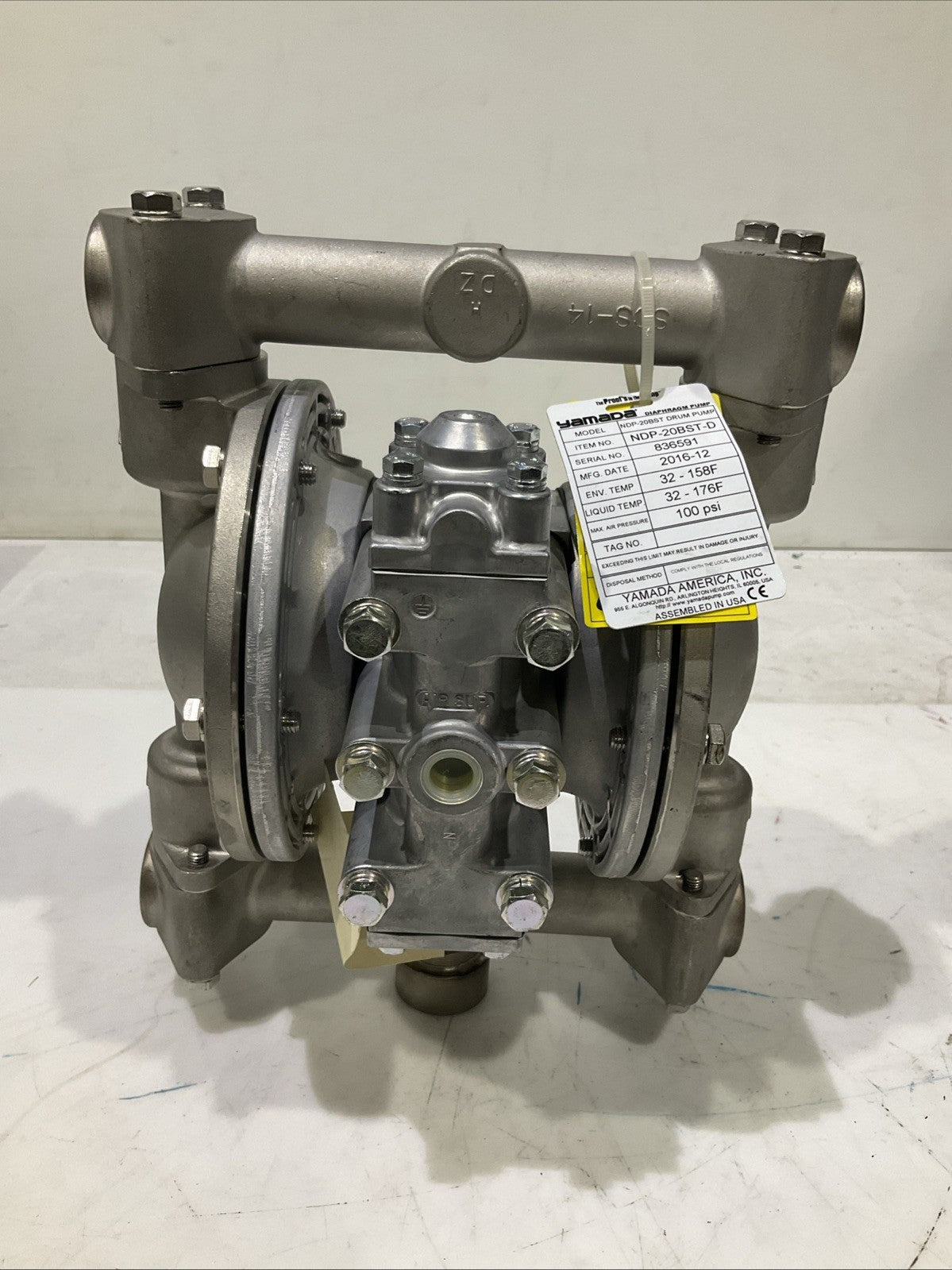 YAMADA   NDP-20BST  SERIES  AIR  OPERATED DRUM DIAPHRAGM PUMP  H3C