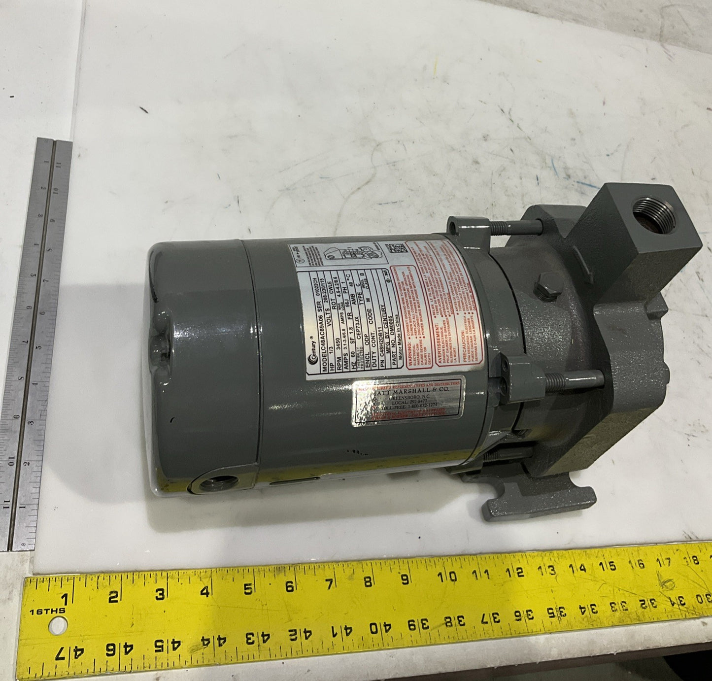 CENTURY   C48AC89A06  C48H2DB11  DM0005  REPLACEMENT POOL PUMP MOTOR   H3C