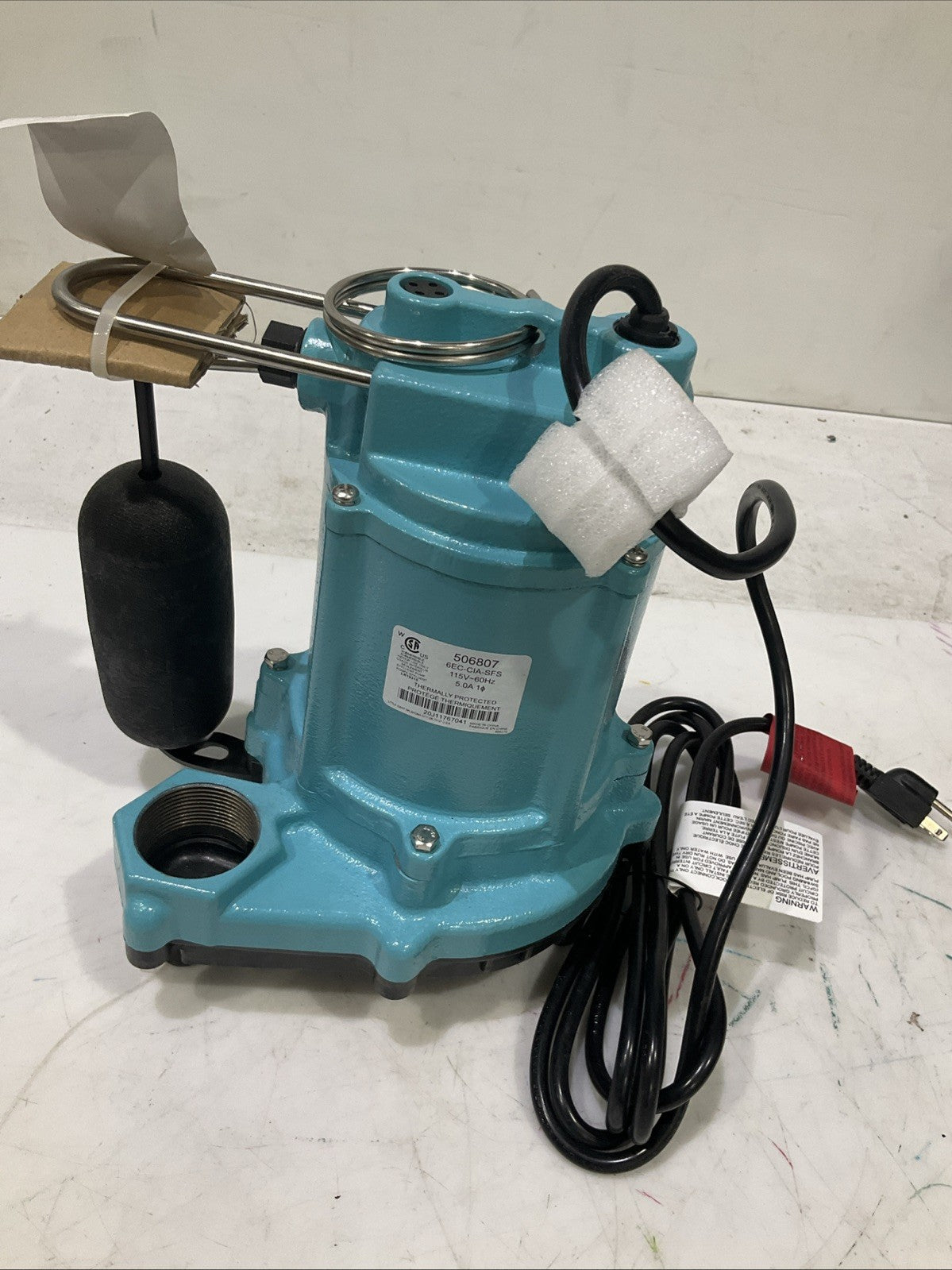 LITTLE GIANT  6EC -CIA-SFS  SUMP  EFFLUENT PUMP   1/3HP   H3C