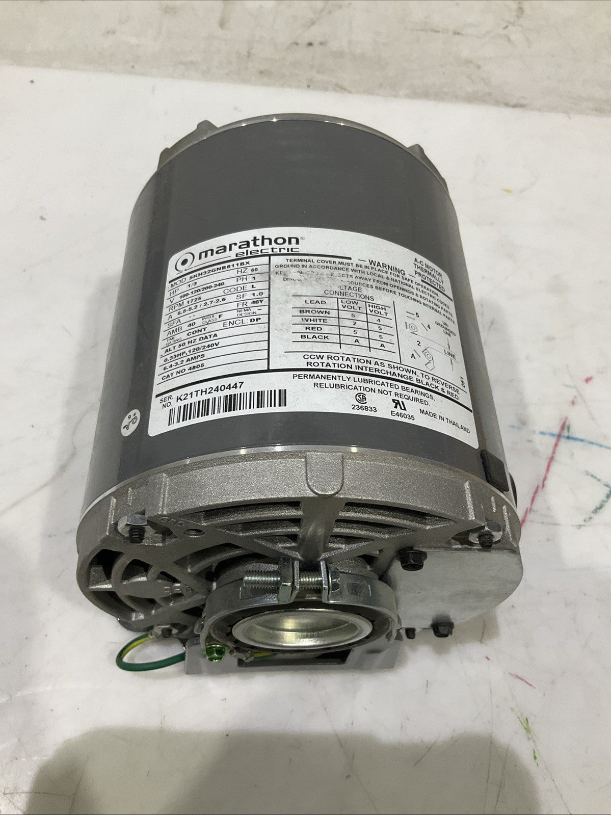 MARATHON  5KH32GNB811X-CXTH  SINGLE PHASE  CARBONATOR  COOLING PUMP  MOTOR  H3C