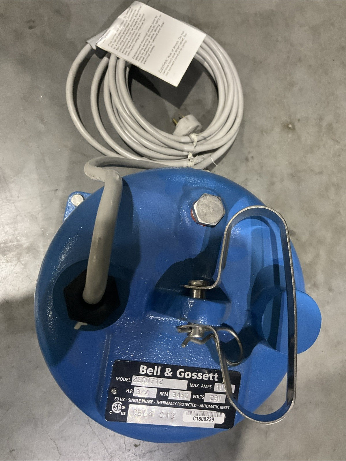 BELL & GOSSETT   2EC0712 3/4HP 230V SUBMERSIBLE  EFFLUENT PUMP  2EC-XYLEM   H3C