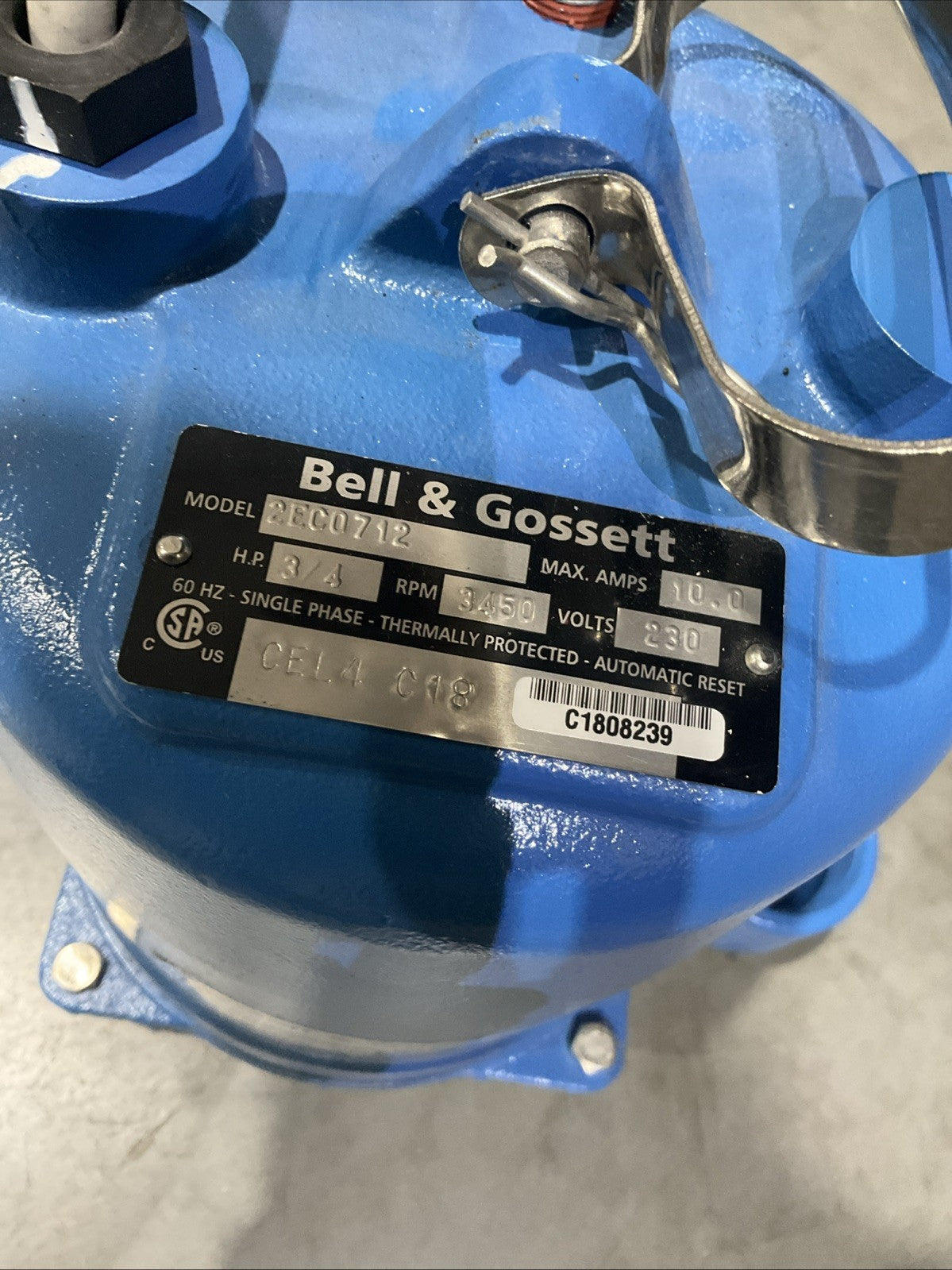 BELL & GOSSETT   2EC0712 3/4HP 230V SUBMERSIBLE  EFFLUENT PUMP  2EC-XYLEM   H3C