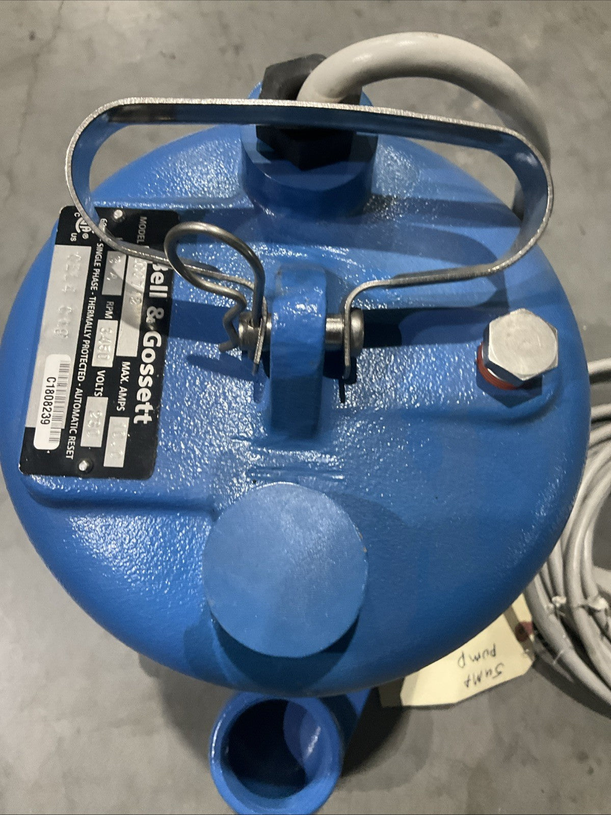 BELL & GOSSETT   2EC0712 3/4HP 230V SUBMERSIBLE  EFFLUENT PUMP  2EC-XYLEM   H3C