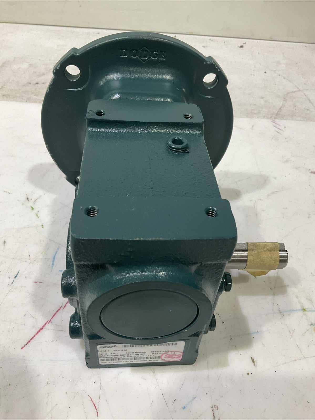 DODGE 15Q07L56  TIGEAR-2  RIGHT  ANGLE  QUILL  WORM  GEAR REDUCER  H3C
