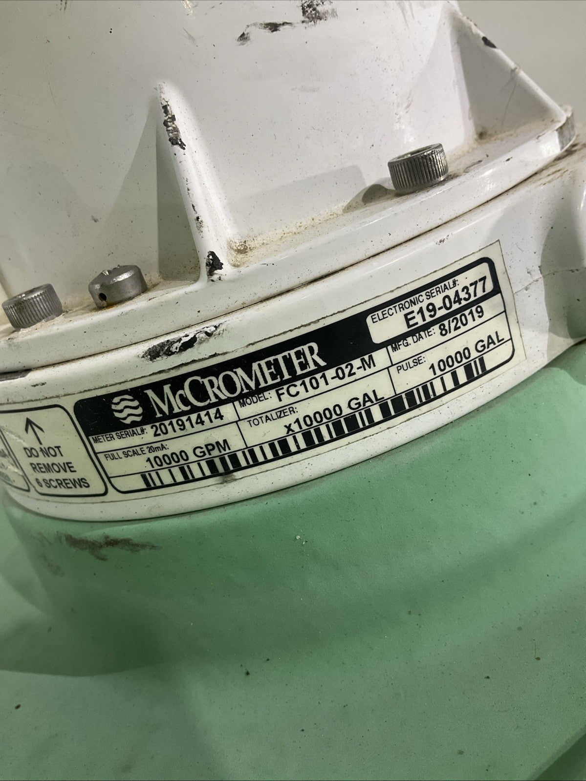 MCCROMETER  FC101-02-M E19-04377  OPEN PROPELLER  FLOW  METER   K2M