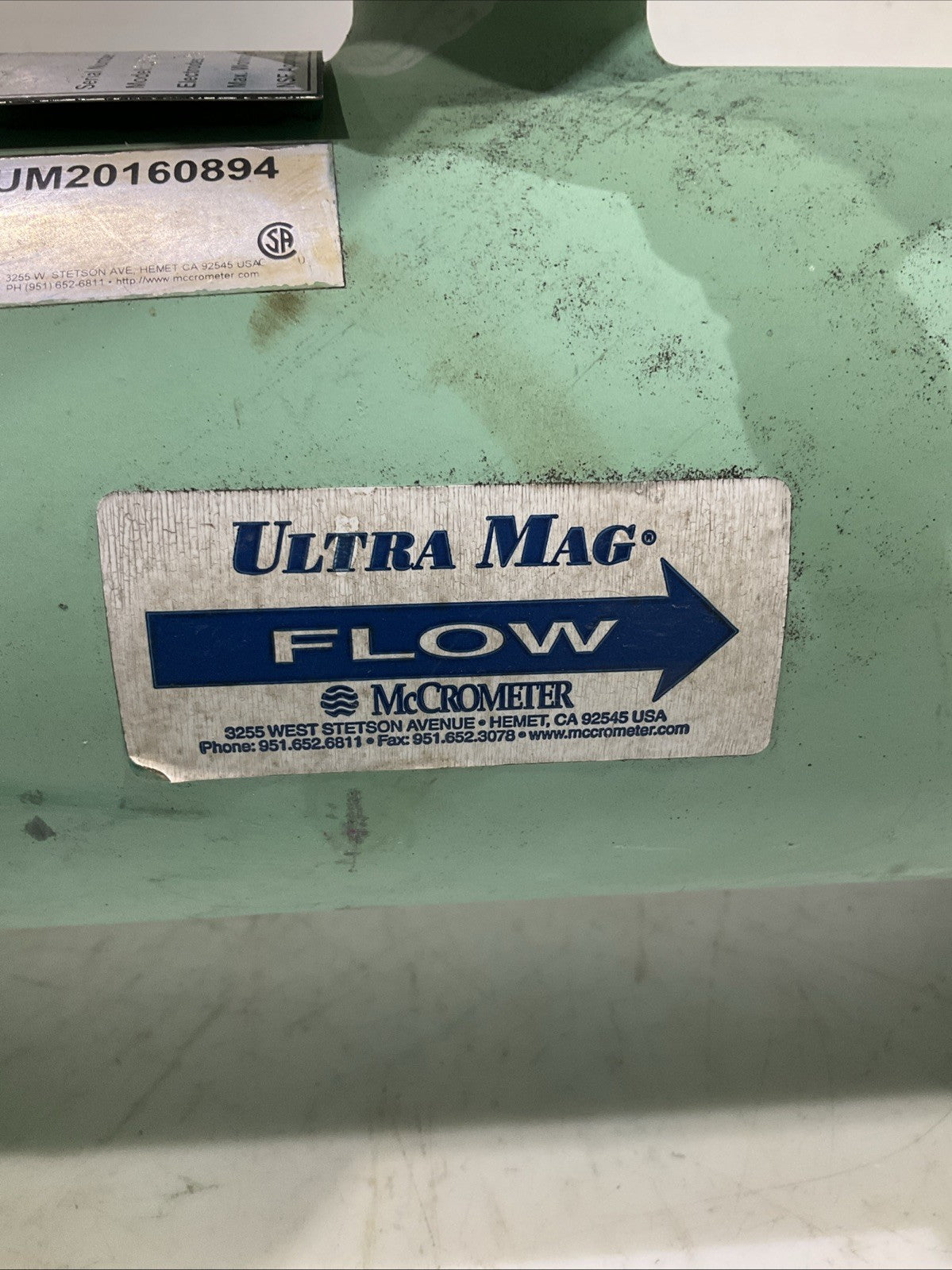 MCCROMETER UM06-04  UM20160894  ULTRA MAG  ELECTROMAGNETIC FLOWMETER  K2M