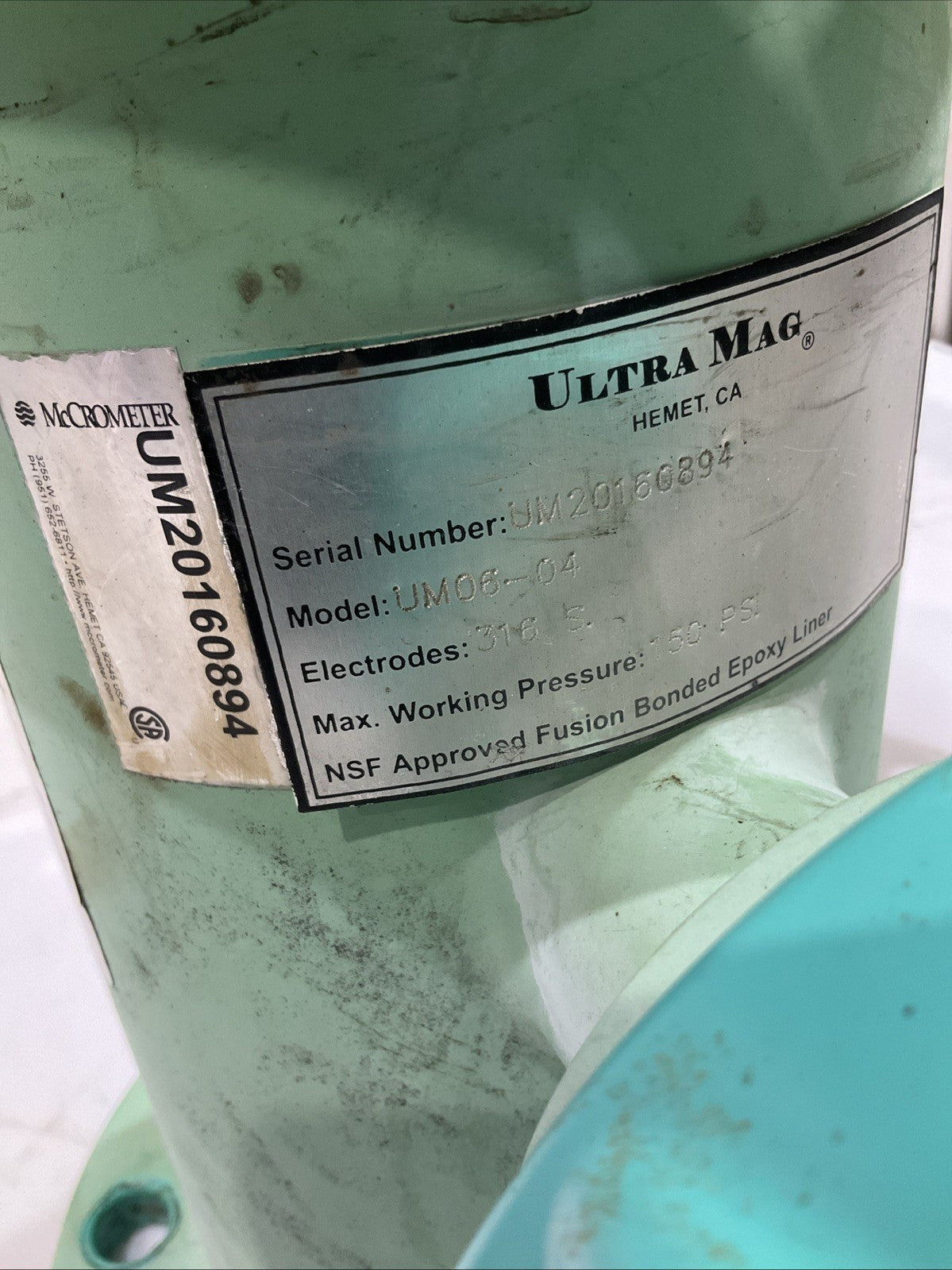 MCCROMETER UM06-04  UM20160894  ULTRA MAG  ELECTROMAGNETIC FLOWMETER  K2M