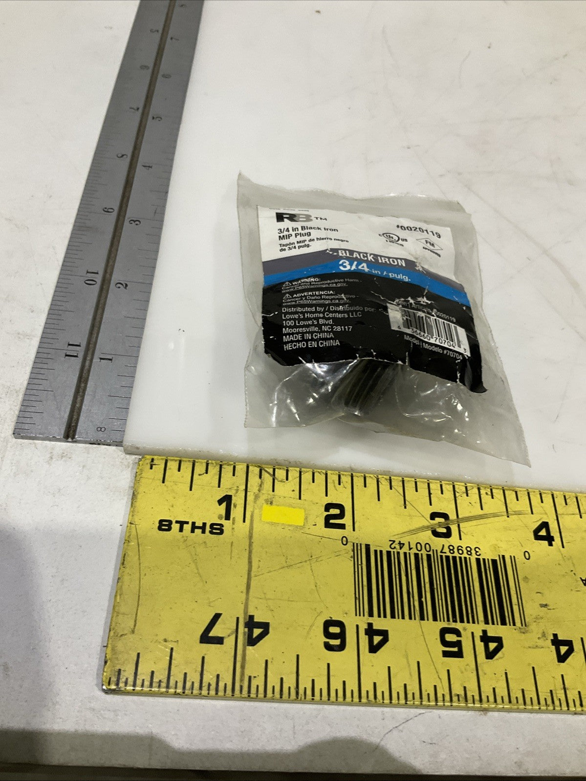 RB   0020119   3/4 IN / PULG  BLACK   IRON  MIP PLUG