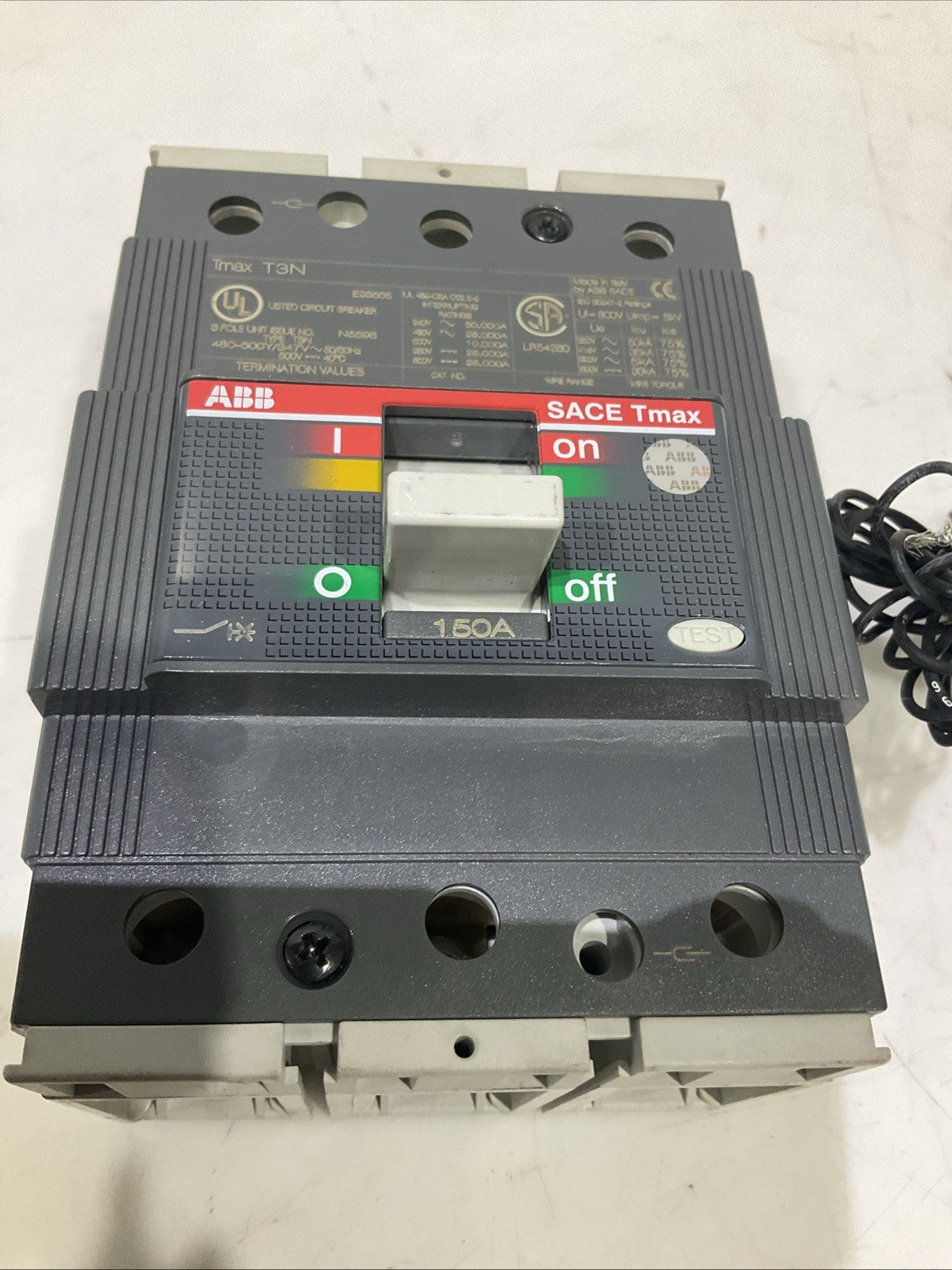 ABB SACE TMAX T3N CIRCUIT BREAKER  150A 3 POLE AUX SWITCH T3N150 U3S