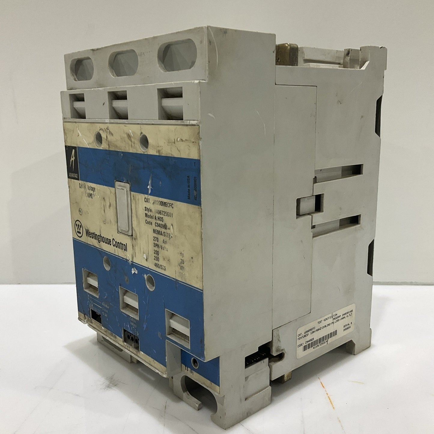 WESTINGHOUSE W200MSCFC MOTOR STARTER 120V/60HZ CUTLER HAMMER