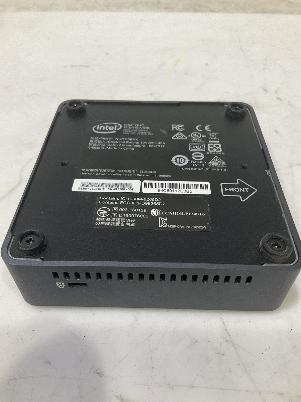 INTEL-NUC   NUC7I3BNK  PRO KIT AND MINI PC  CORE PROCESSOR  B9S